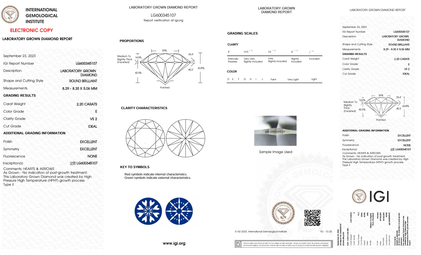 2.2 Carat Round Lab Grown Diamond, VS2/E - Image 2