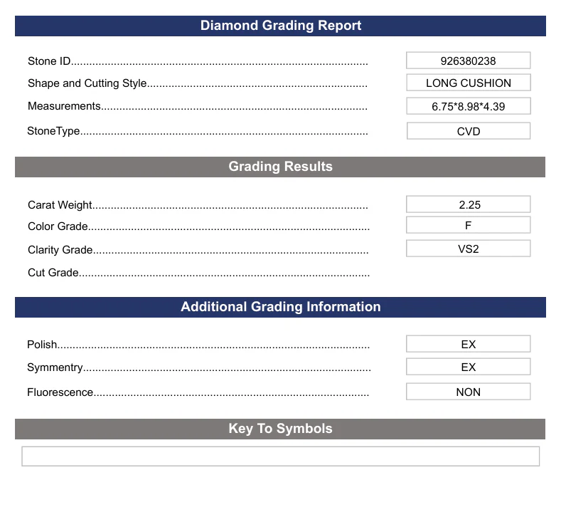 2.25 Carat Long Cushion Lab Grown Diamond, VS2/F - Image 2