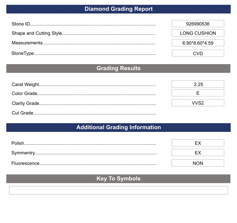 2.25 Carat Long Cushion Lab Grown Diamond, VVS2/E - Image 2