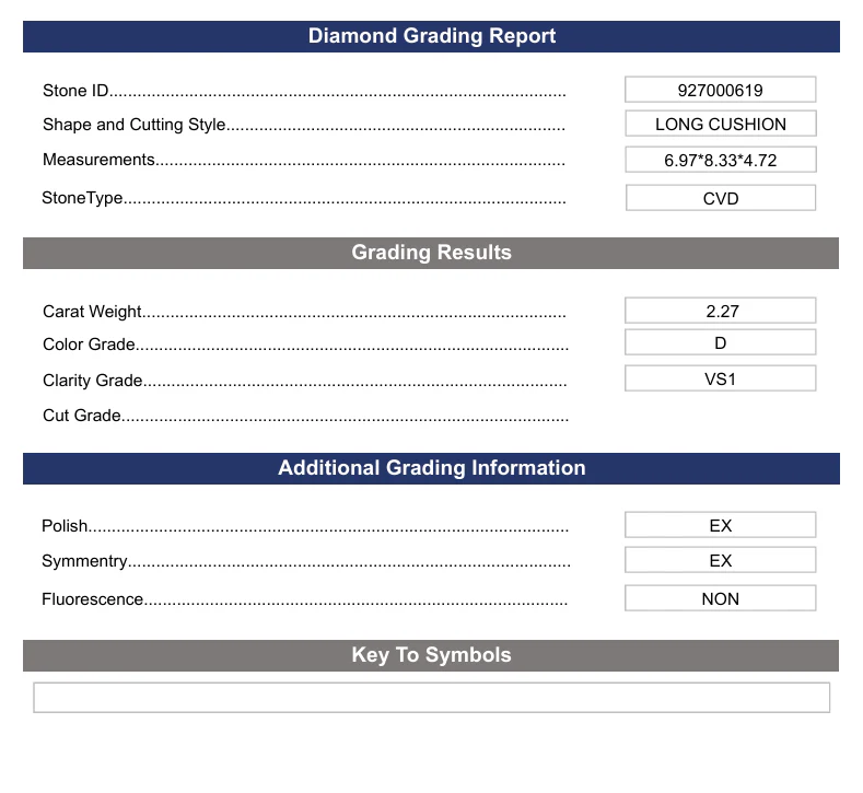 2.27 Carat Long Cushion Lab Grown Diamond, VS1/D - Image 2