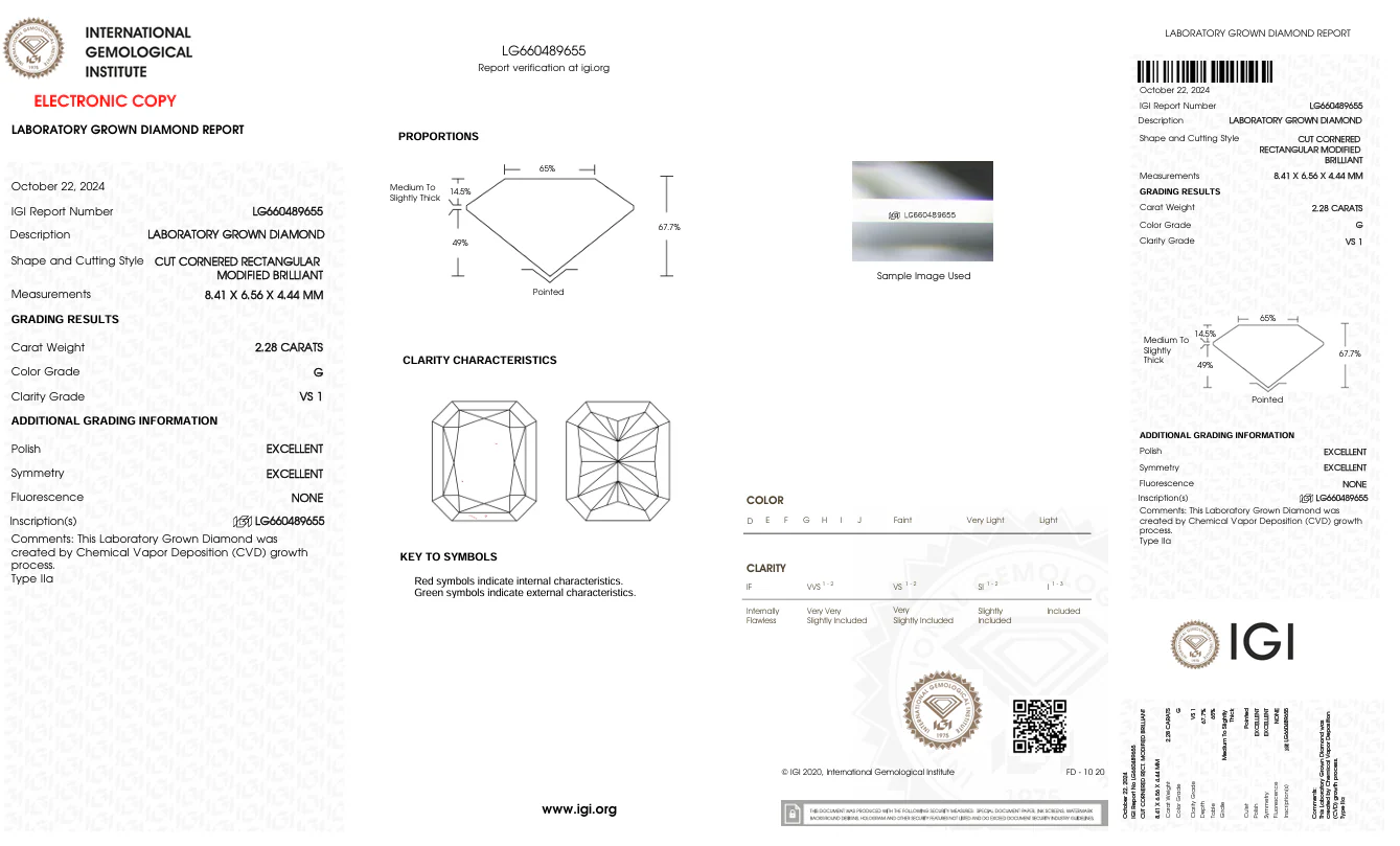2.28 Carat Radiant Lab Grown Diamond, VS1/G - Image 2