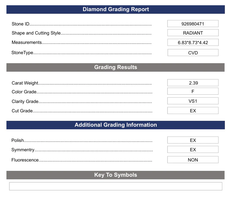 2.39 Carat Radiant Lab Grown Diamond, VS1/F - Image 2