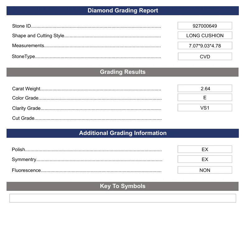 2.64 Carat Long Cushion Lab Grown Diamond, VS1/E - Image 2
