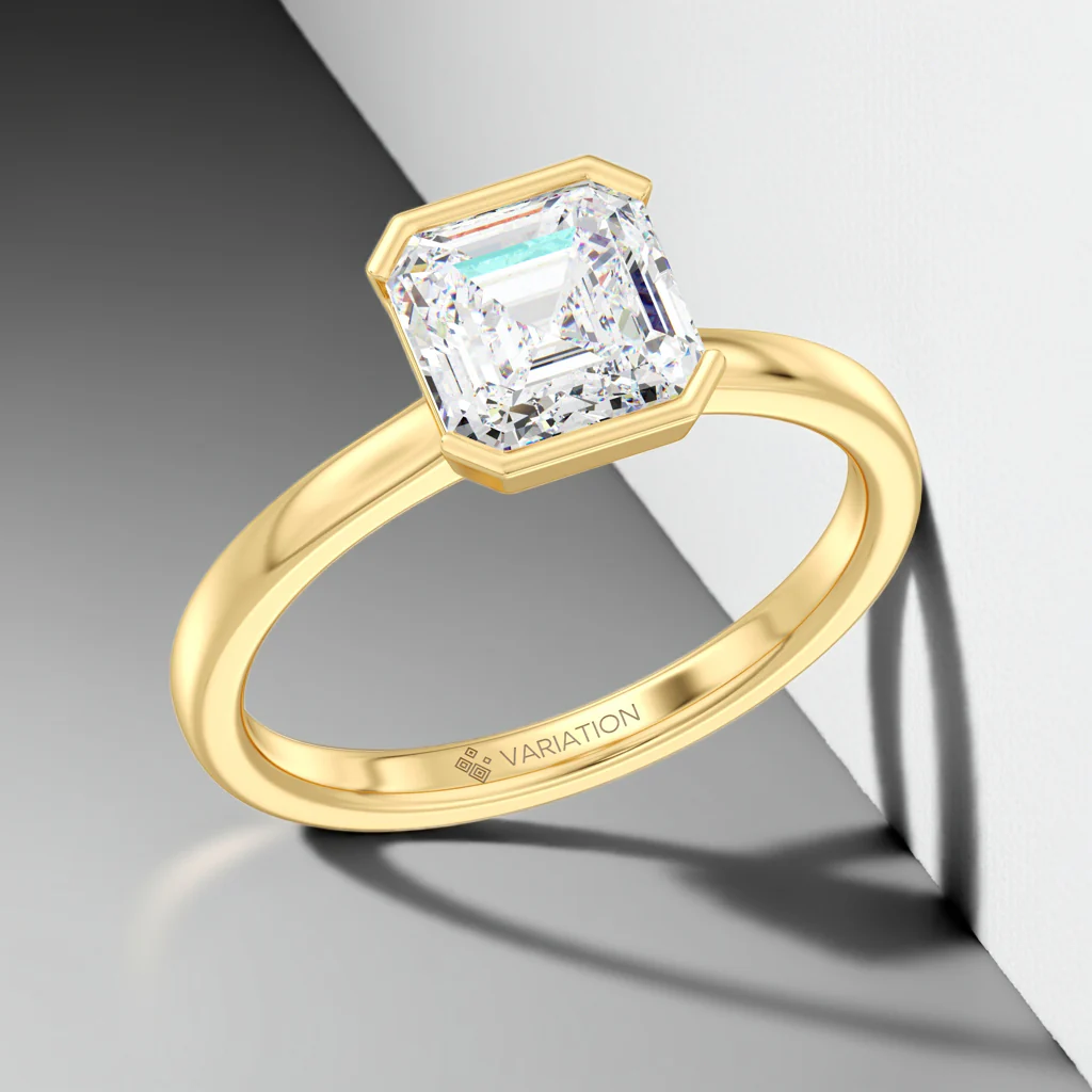 2 Carat Asscher Cut Lab Grown Diamond Solitaire Ring in 18K Gold - Image 3
