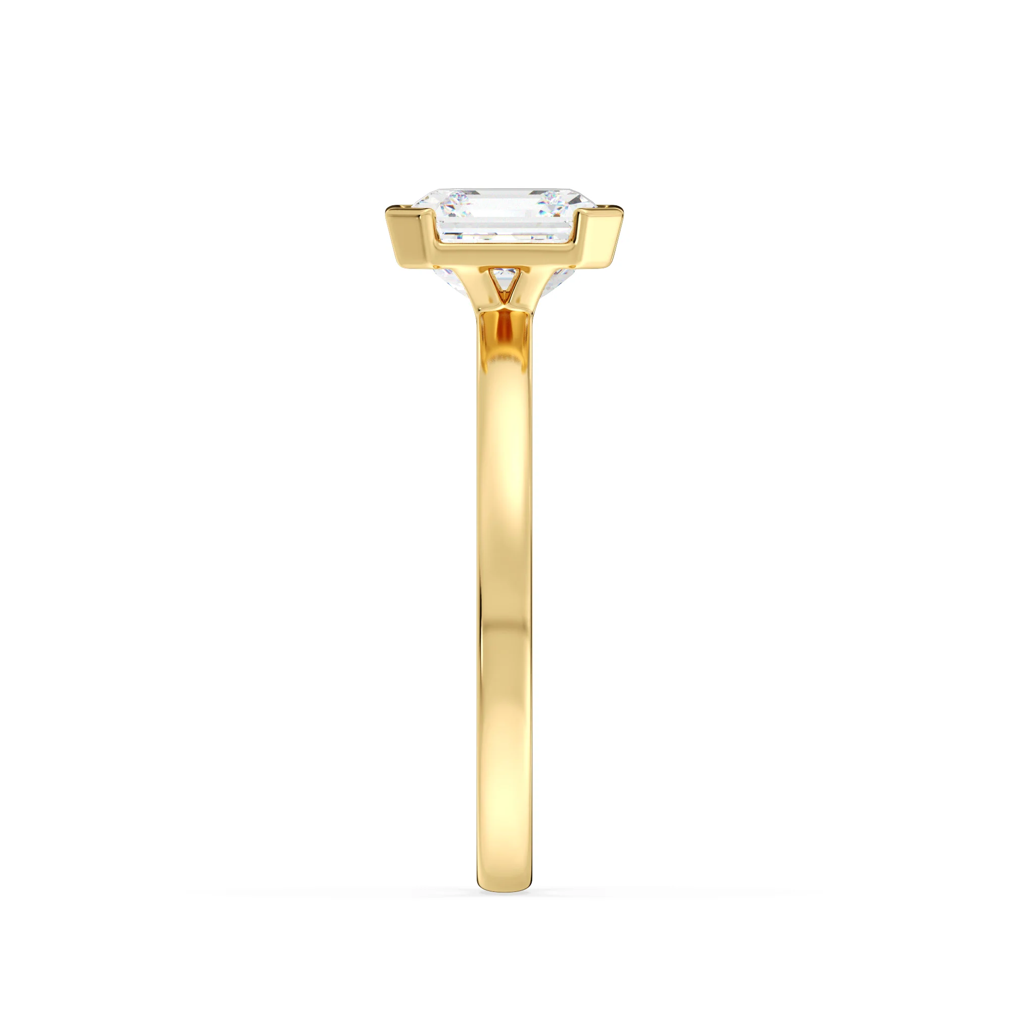 2 Carat Asscher Cut Lab Grown Diamond Solitaire Ring in 18K Gold - Image 5