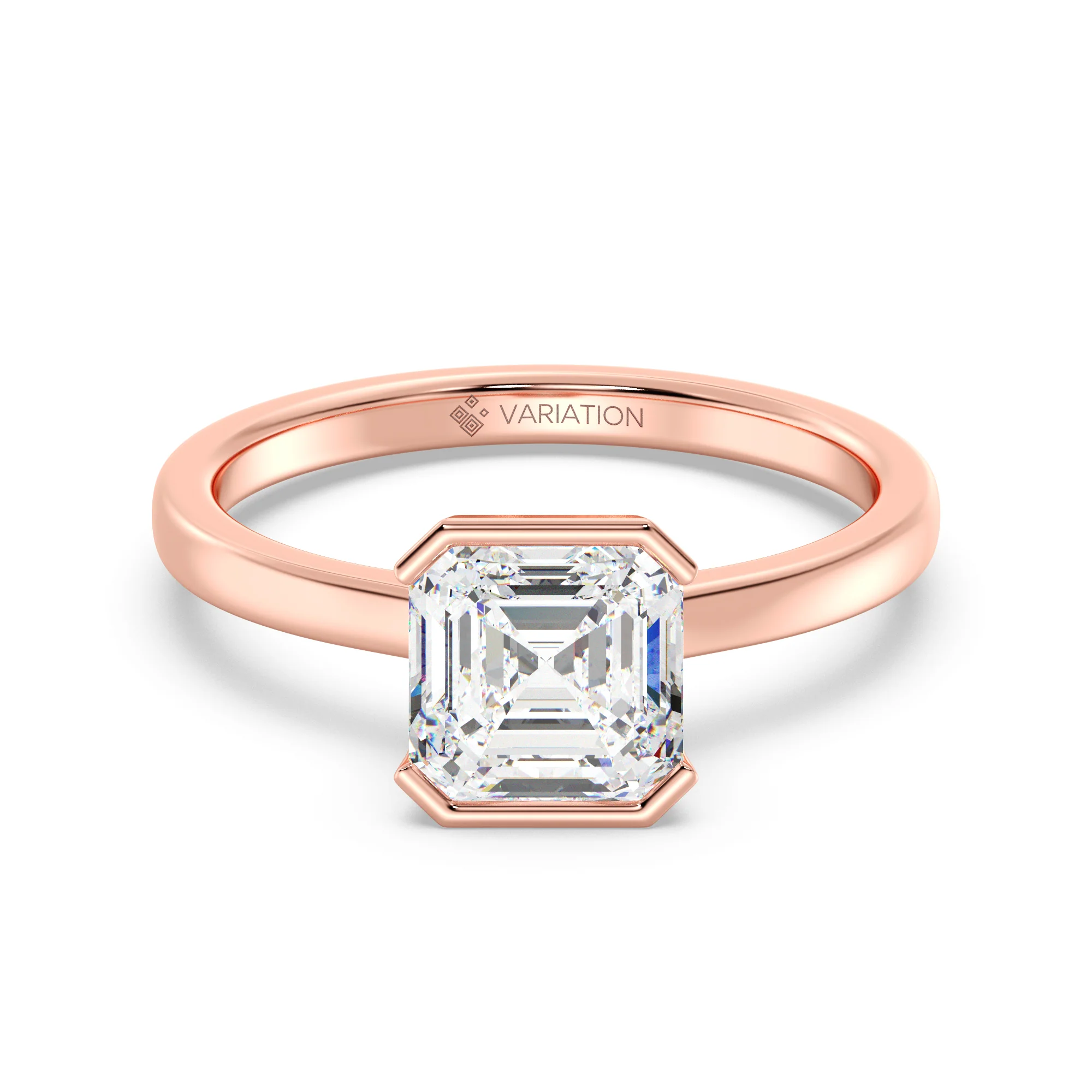 2 Carat Asscher Cut Lab Grown Diamond Solitaire Ring in 18K Gold - Image 6