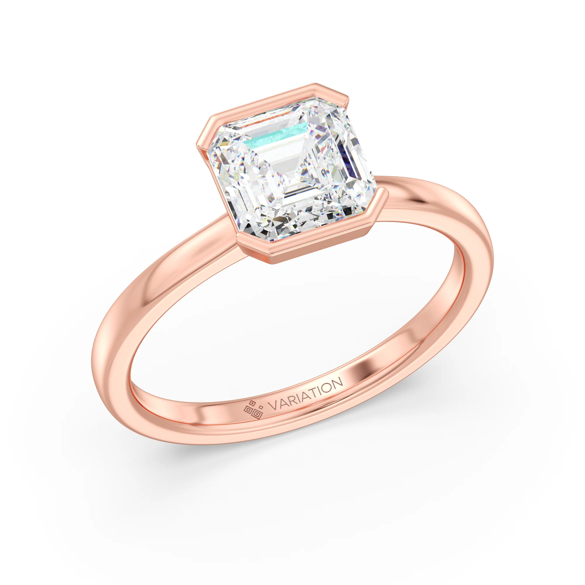 2 Carat Asscher Cut Lab Grown Diamond Solitaire Ring in 18K Gold - Image 7
