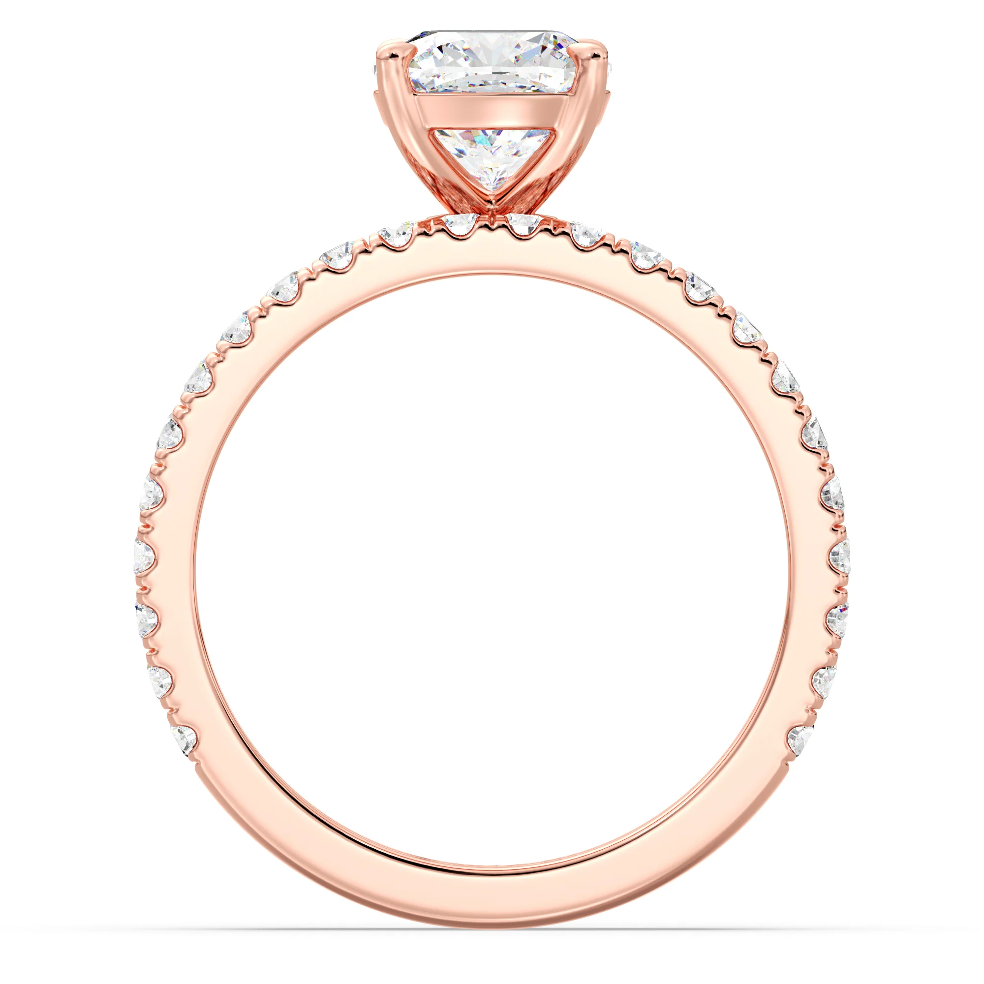 2 Carat Cushion Cut Lab Grown Diamond Engagement Ring with Wedding Band Set in 18K Gold - Image 9