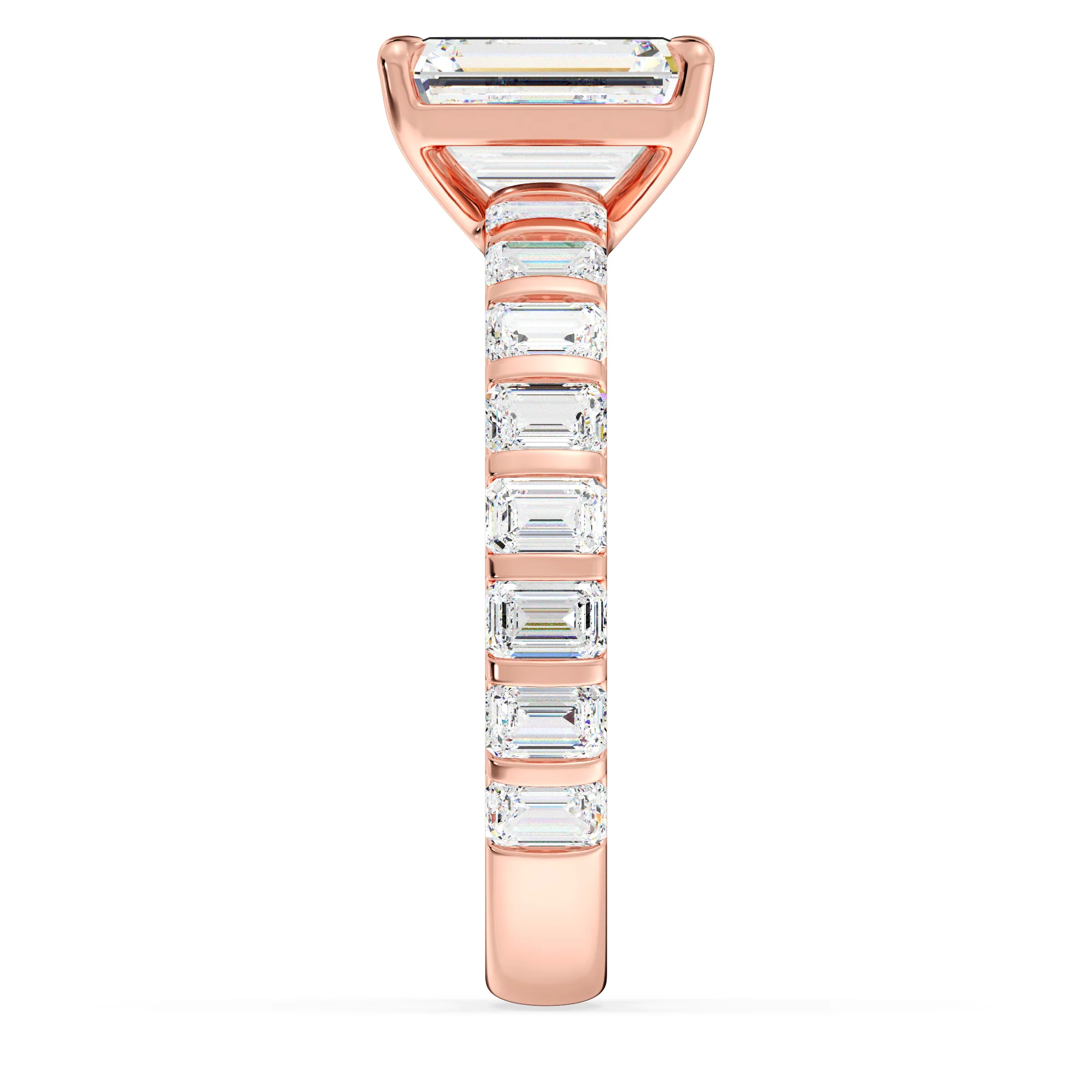 2 Carat Emerald Cut Lab Grown Diamond Engagement Ring in 18K Gold - Image 10