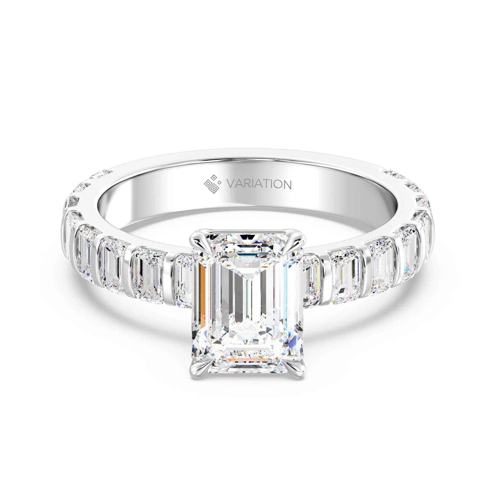 2 Carat Emerald Cut Lab Grown Diamond Engagement Ring in 18K Gold - Image 11