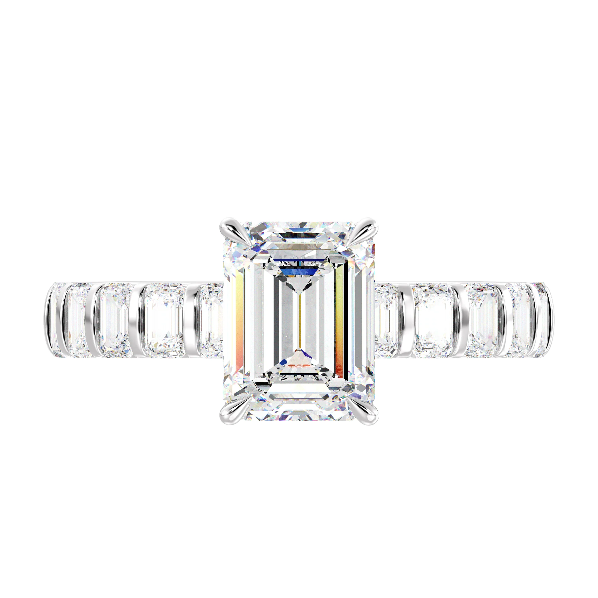 2 Carat Emerald Cut Lab Grown Diamond Engagement Ring in 18K Gold - Image 15