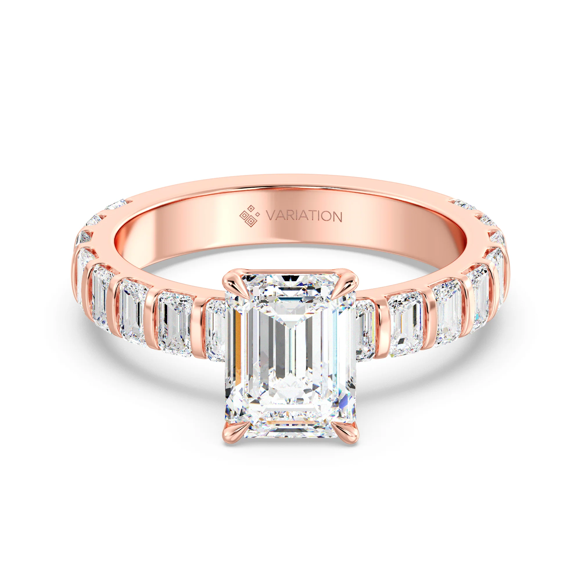 2 Carat Emerald Cut Lab Grown Diamond Engagement Ring in 18K Gold - Image 6