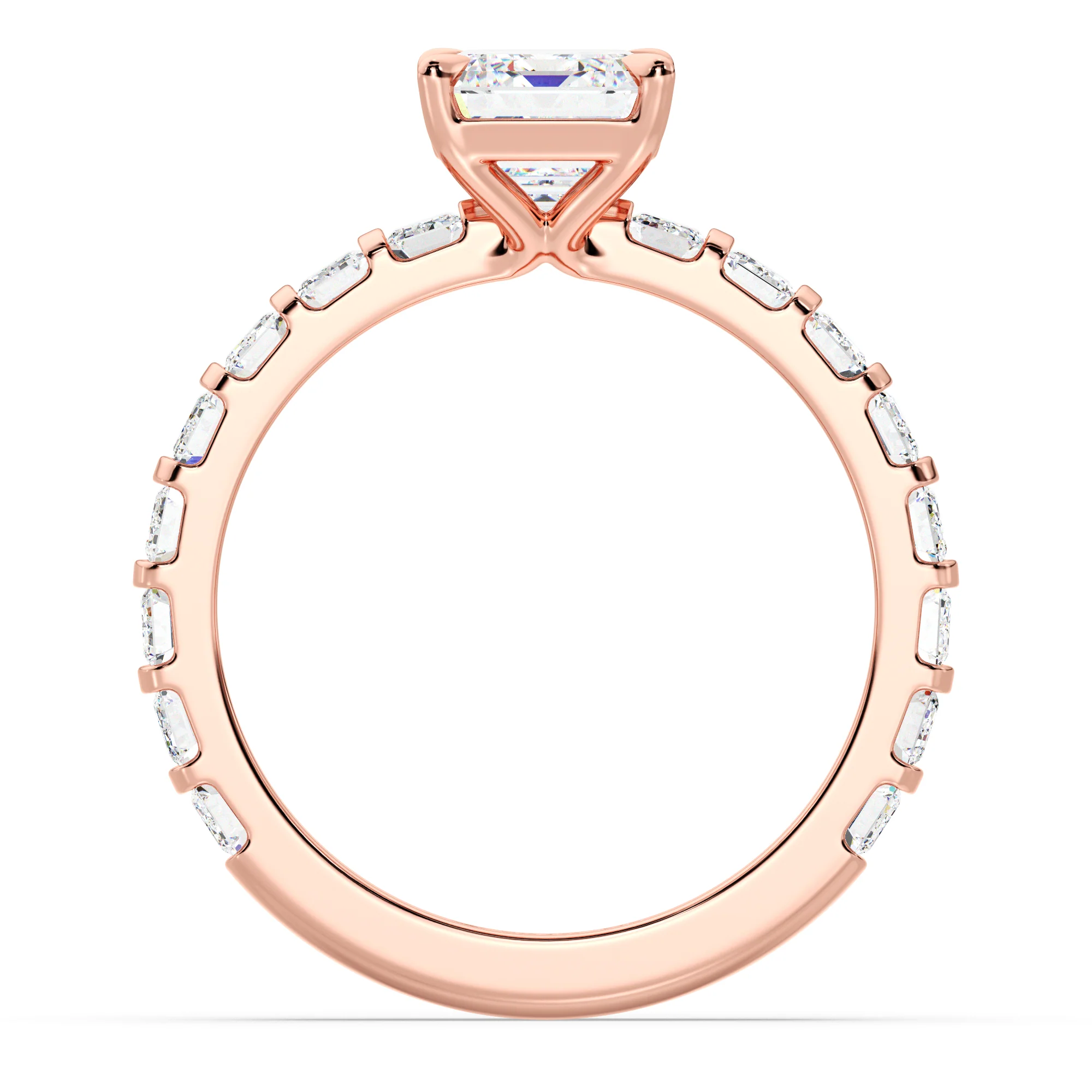 2 Carat Emerald Cut Lab Grown Diamond Engagement Ring in 18K Gold - Image 9
