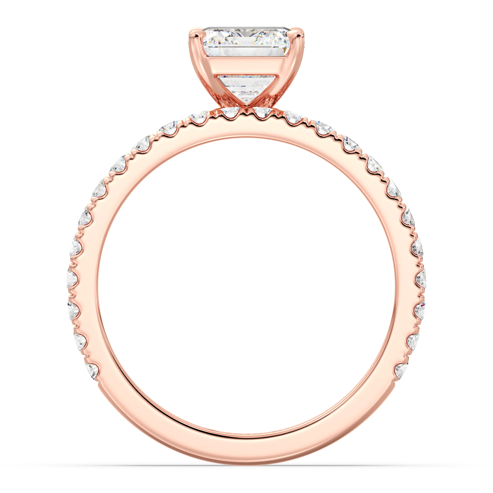2 Carat Emerald Cut Lab Grown Diamond Engagement Ring with Wedding Band Set in 18K Gold - Image 10