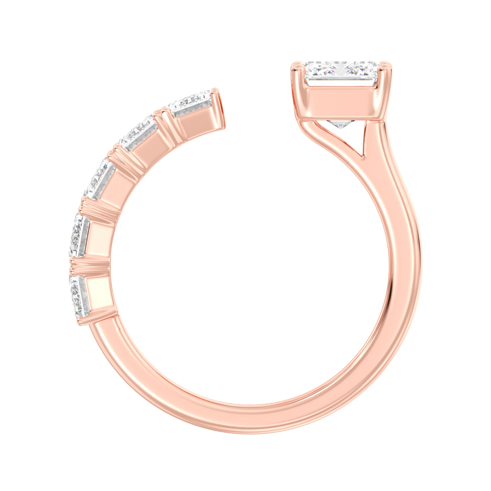 2 Carat Emerald Cut Lab Grown Diamond Gap Anniversary Ring in 18K Gold - Image 10