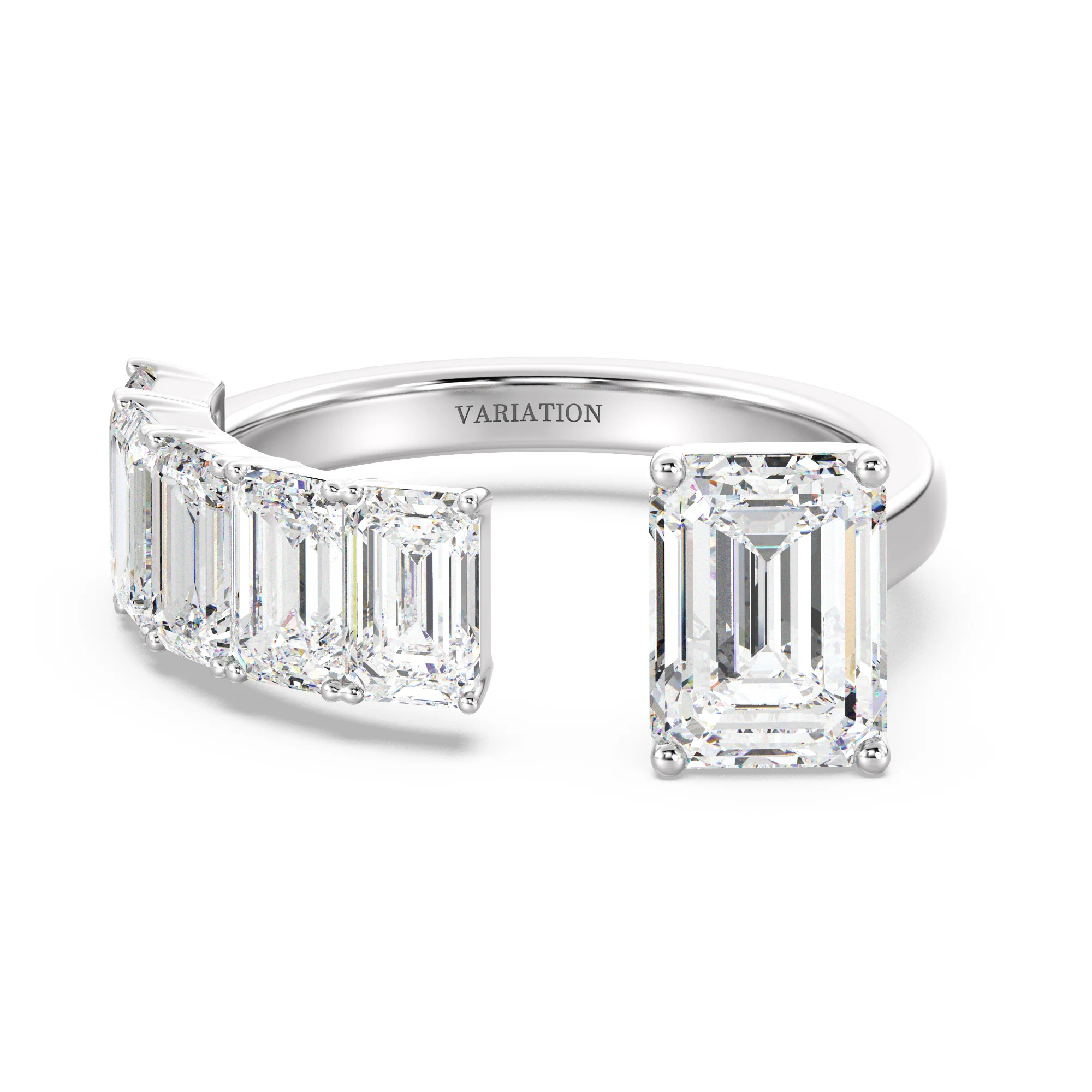 2 Carat Emerald Cut Lab Grown Diamond Gap Anniversary Ring in 18K Gold - Image 11