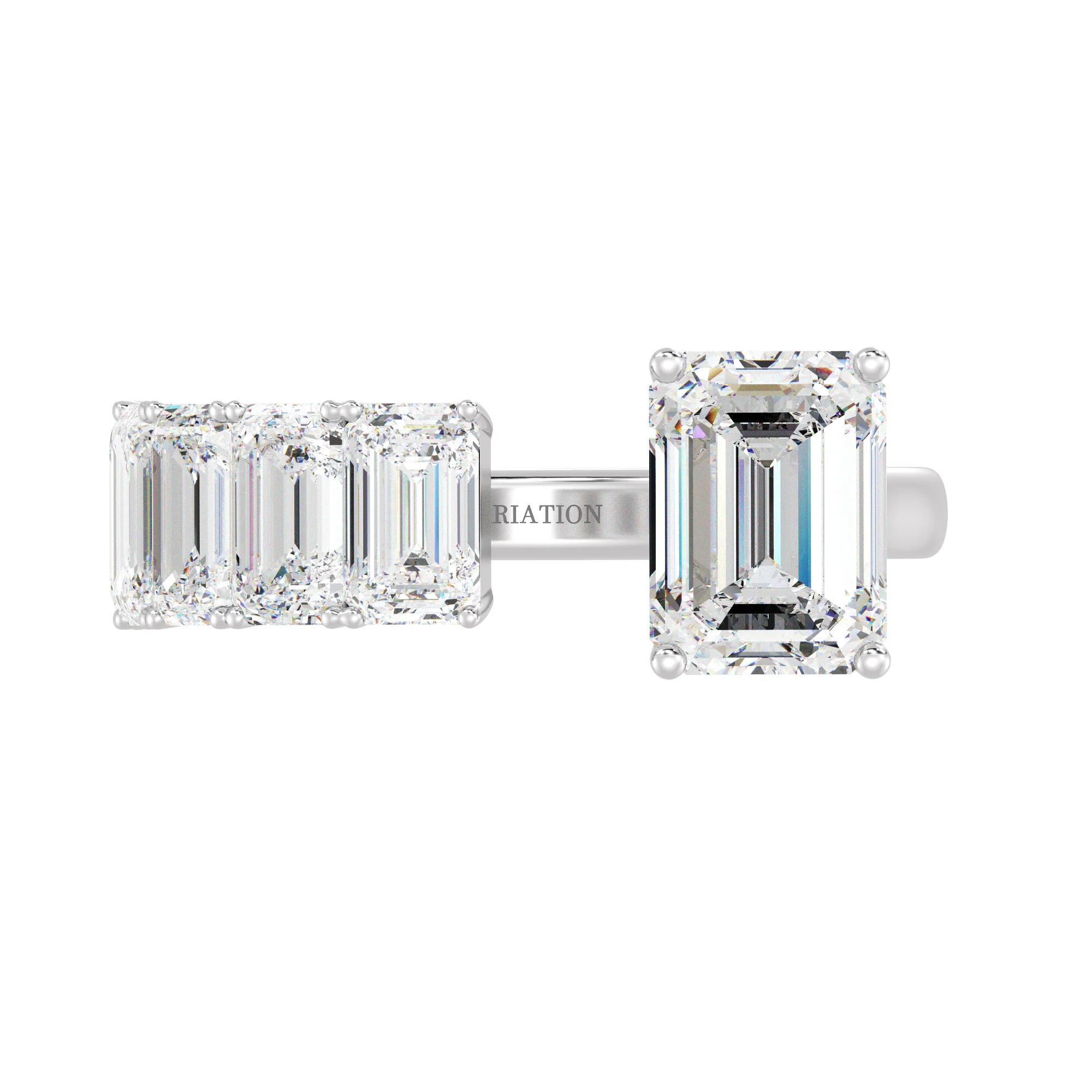2 Carat Emerald Cut Lab Grown Diamond Gap Anniversary Ring in 18K Gold - Image 13