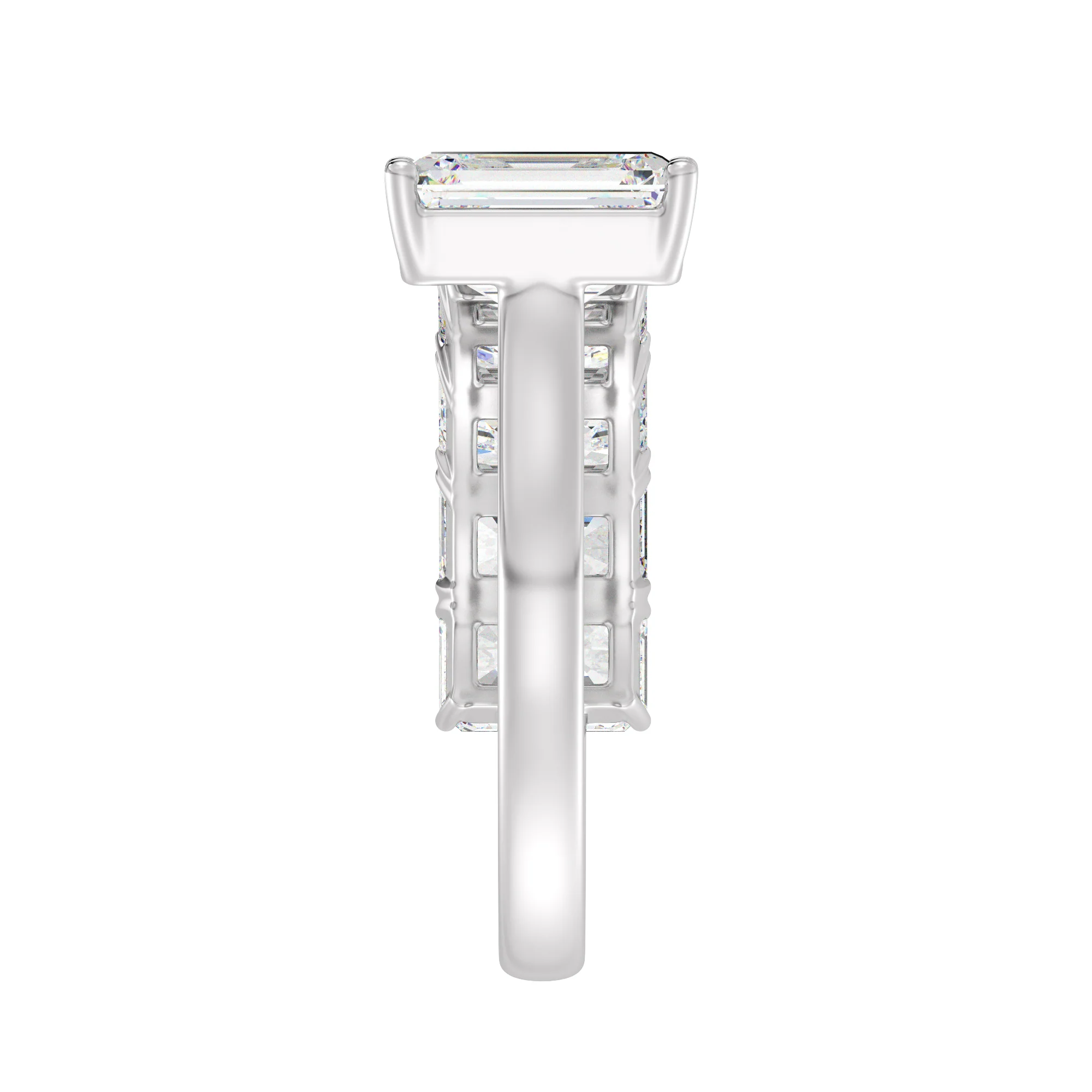 2 Carat Emerald Cut Lab Grown Diamond Gap Anniversary Ring in 18K Gold - Image 14