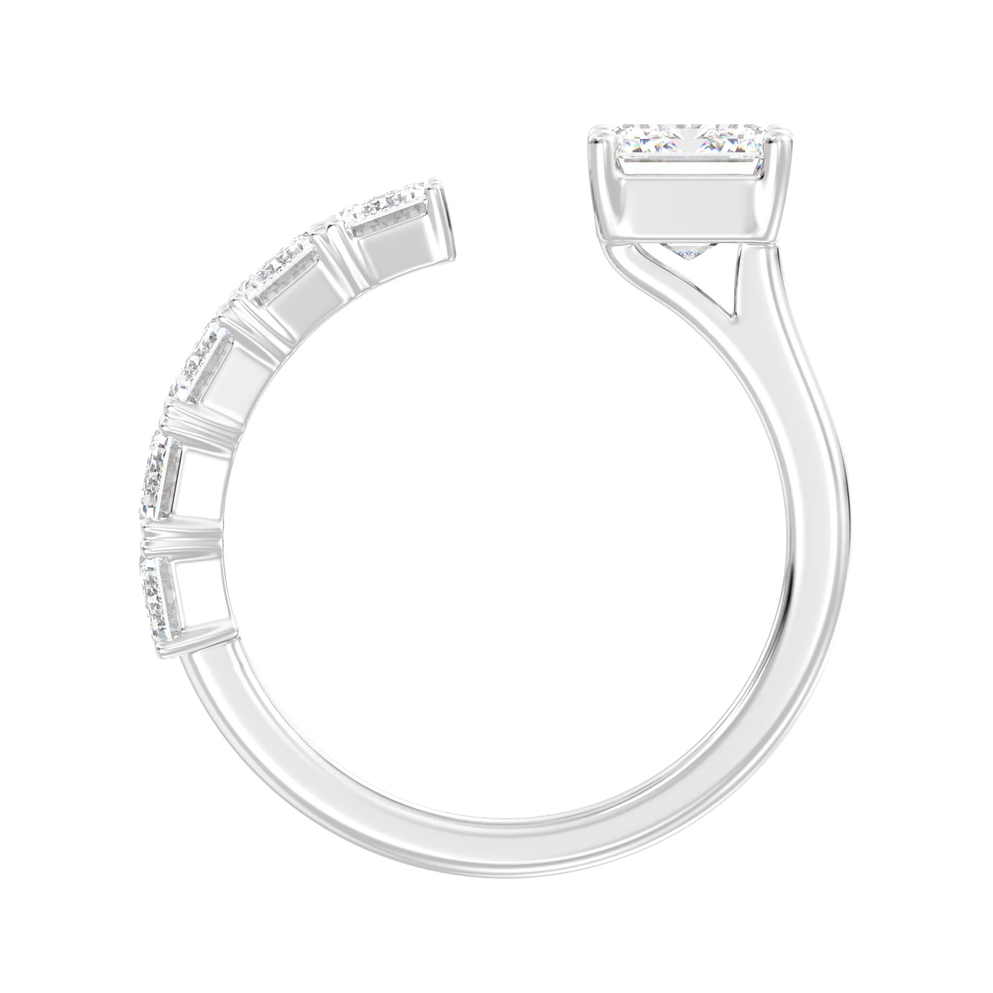 2 Carat Emerald Cut Lab Grown Diamond Gap Anniversary Ring in 18K Gold - Image 15