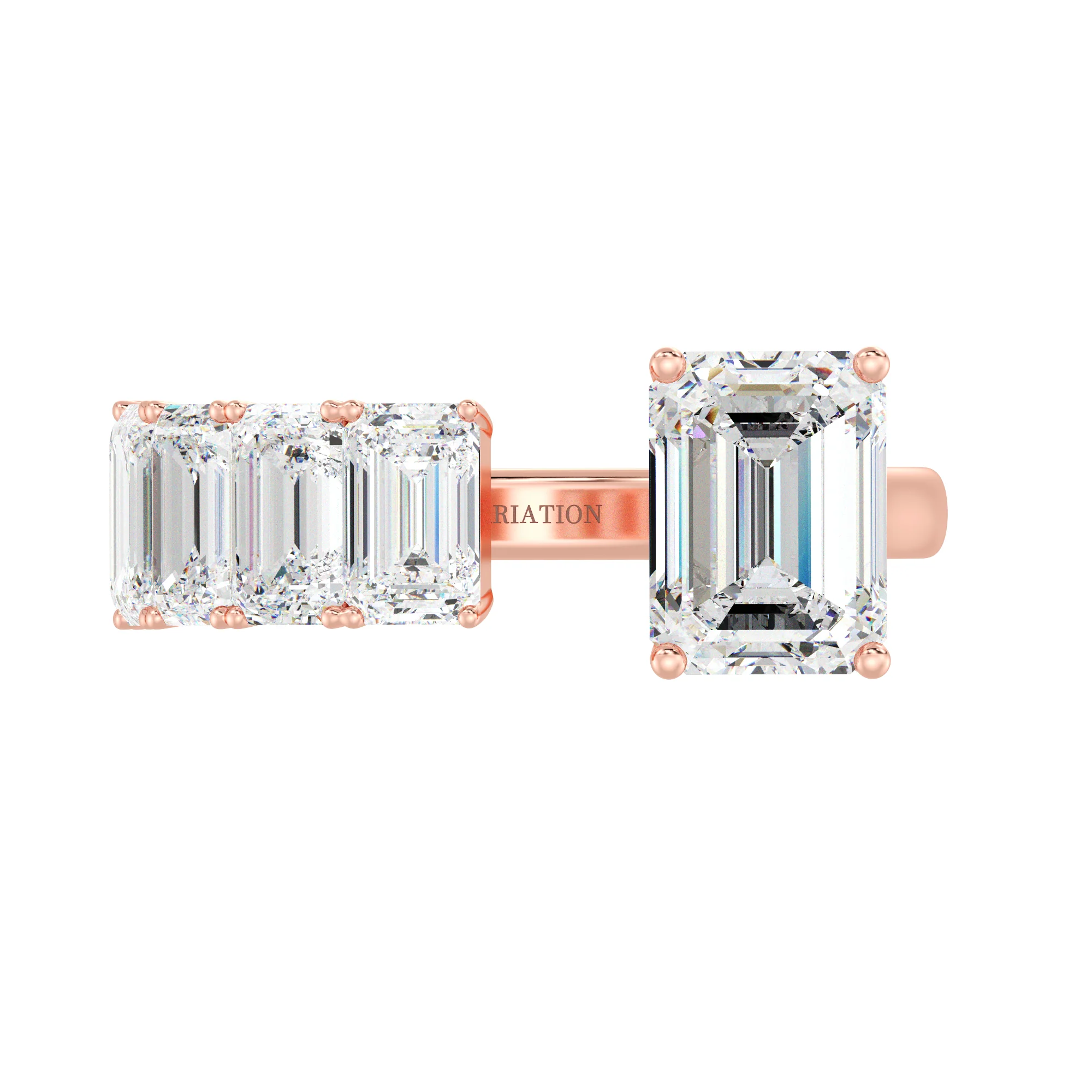 2 Carat Emerald Cut Lab Grown Diamond Gap Anniversary Ring in 18K Gold - Image 8