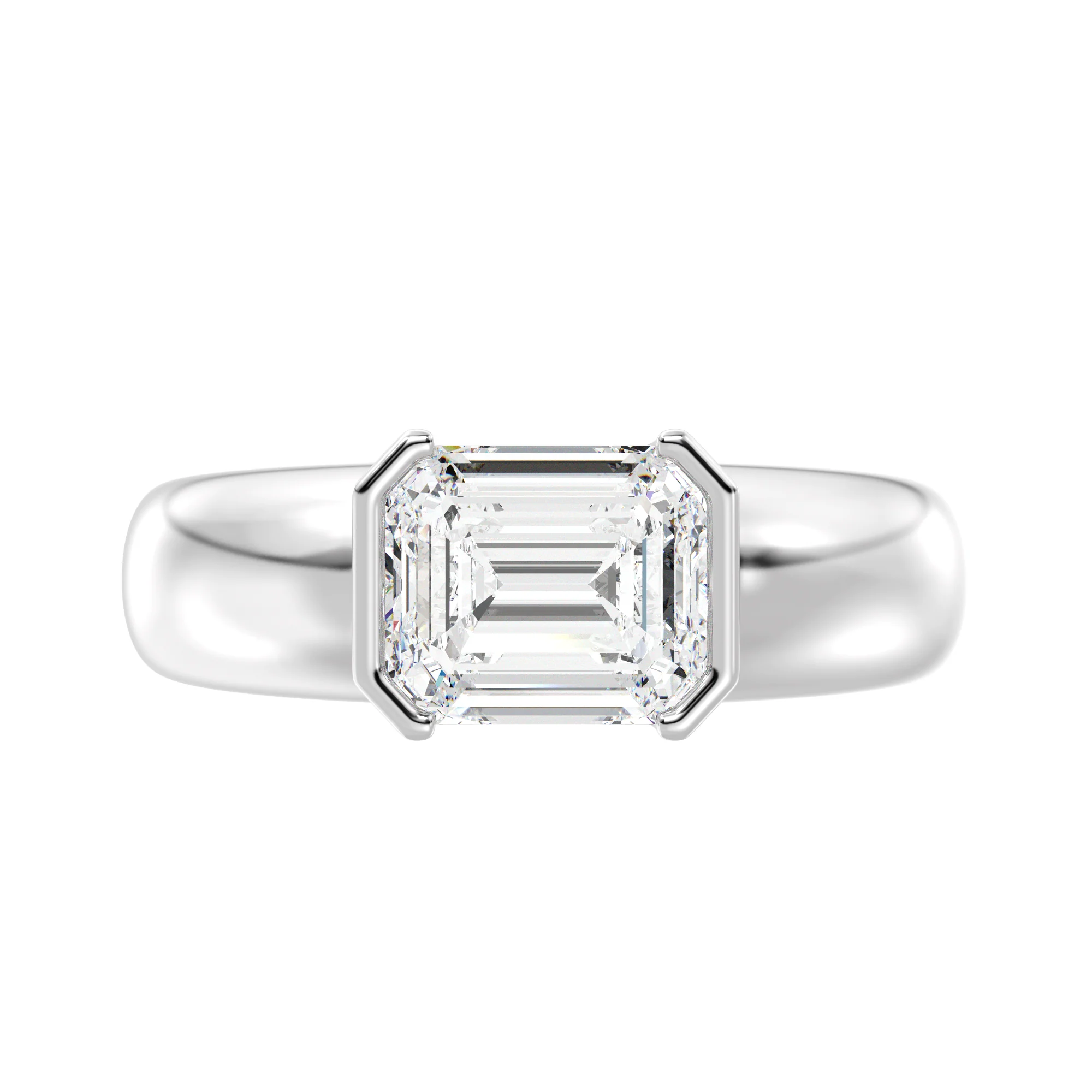 2 Carat Emerald Cut Lab Grown Diamond Solitaire Ring in 18K Gold - Image 15