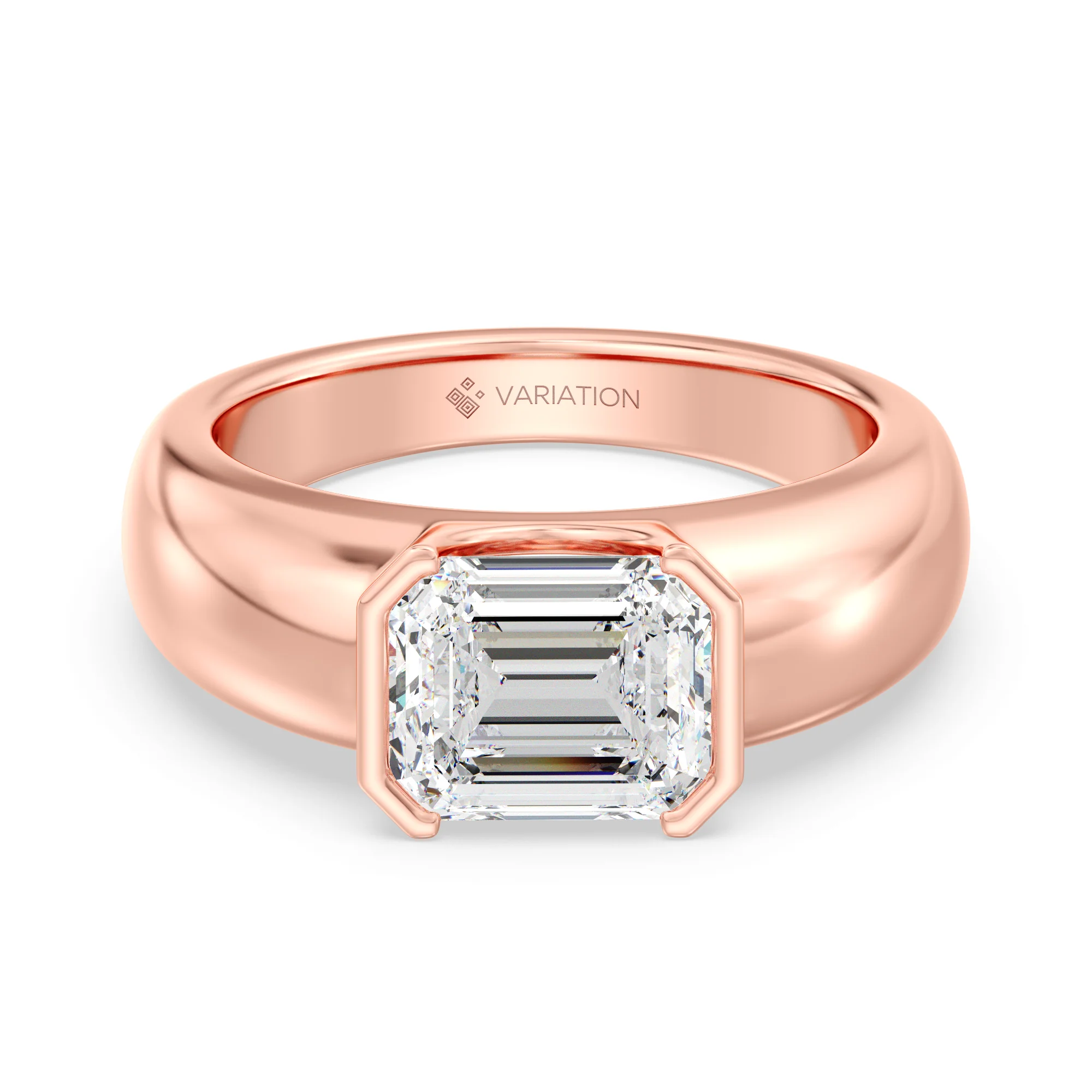 2 Carat Emerald Cut Lab Grown Diamond Solitaire Ring in 18K Gold - Image 6