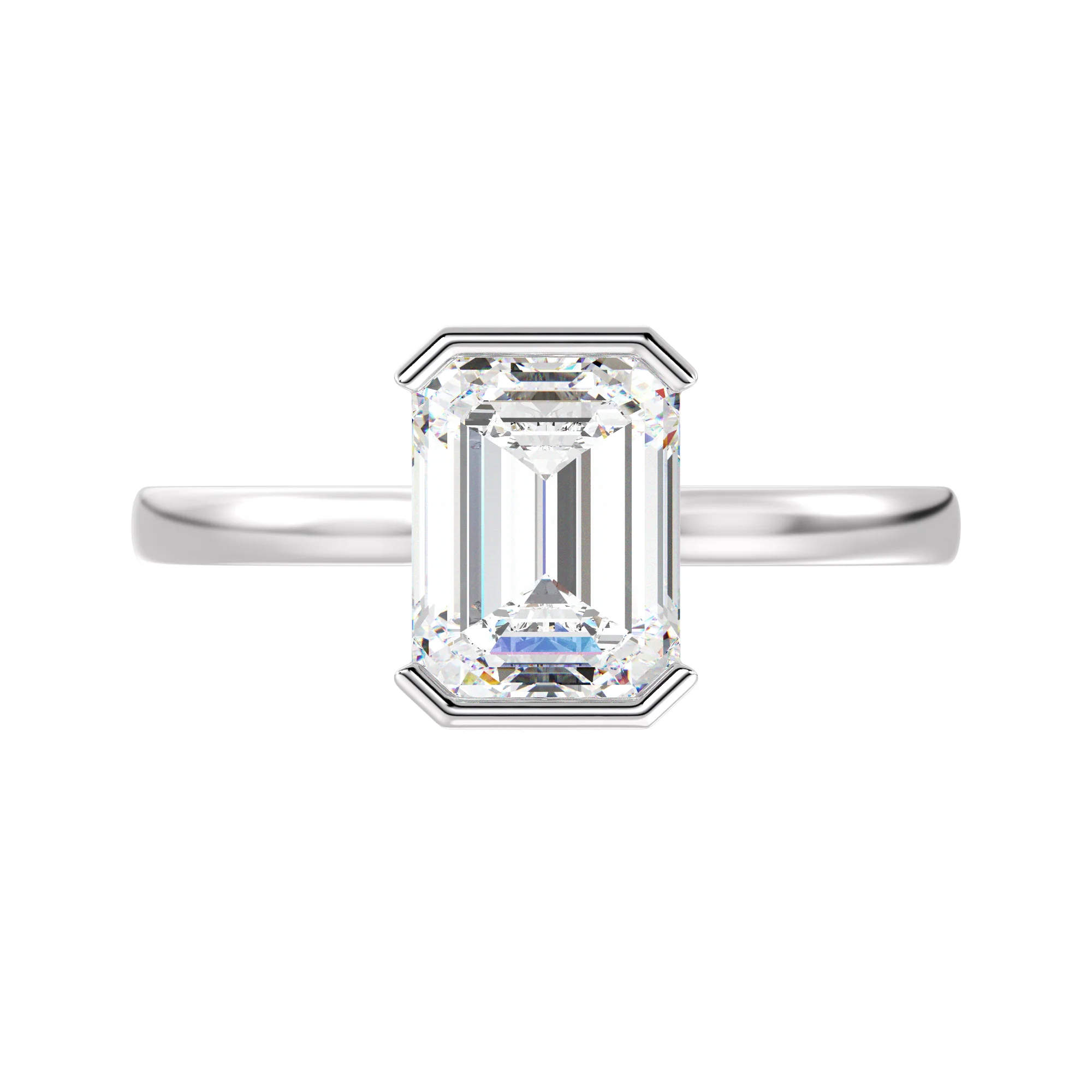 2 Carat Emerald Cut Lab Grown Diamond Solitaire Ring in 18K Gold - Image 15