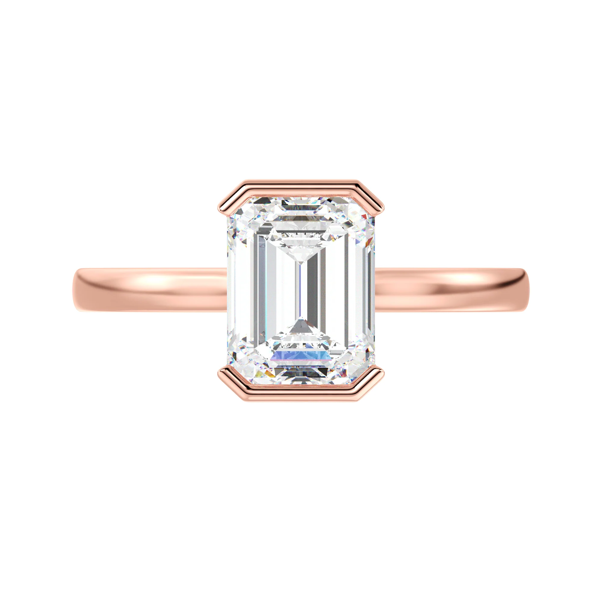 2 Carat Emerald Cut Lab Grown Diamond Solitaire Ring in 18K Gold - Image 8
