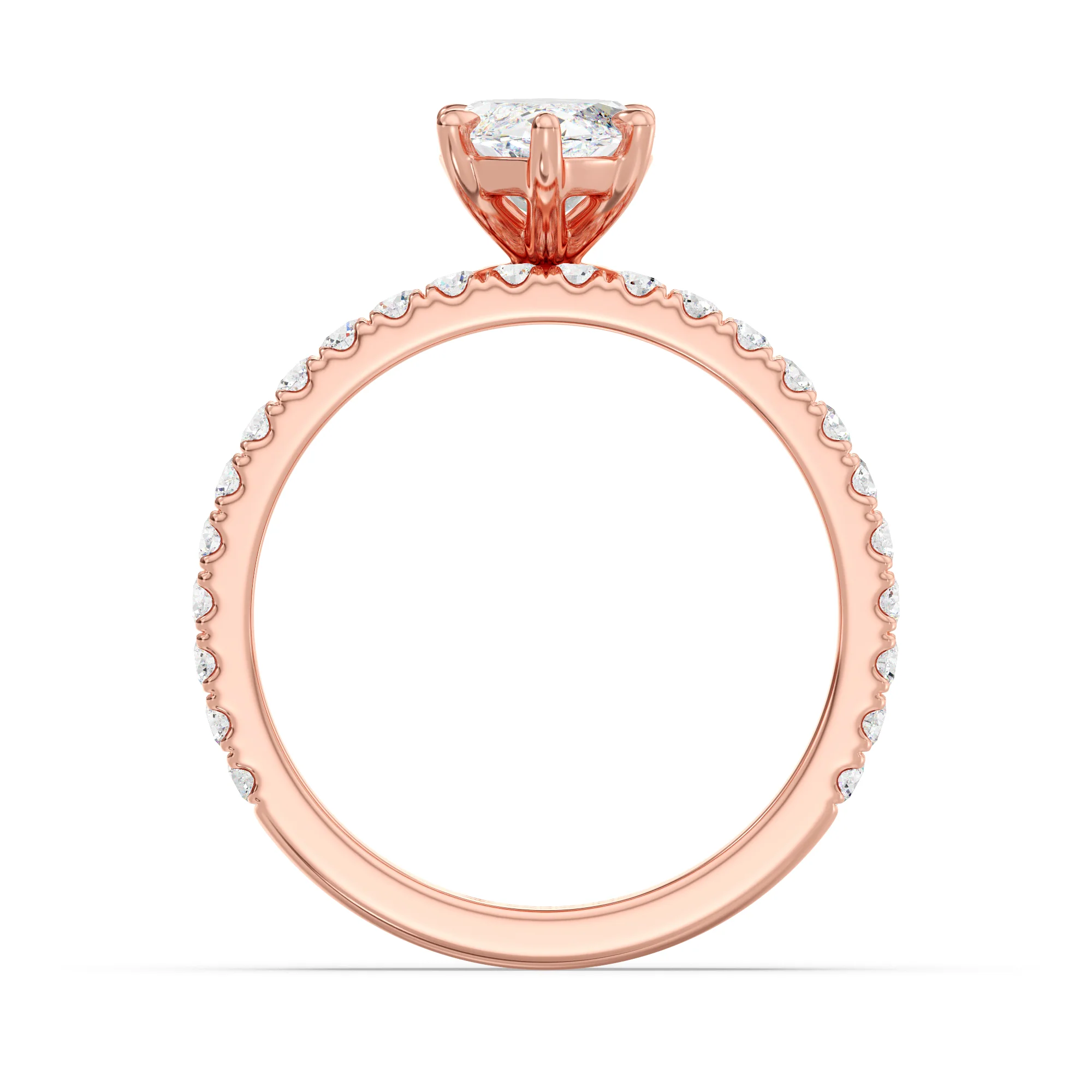 2 Carat Marquise Cut Lab Grown Diamond Engagement Ring with Wedding Band Set in 18K Gold - Image 10