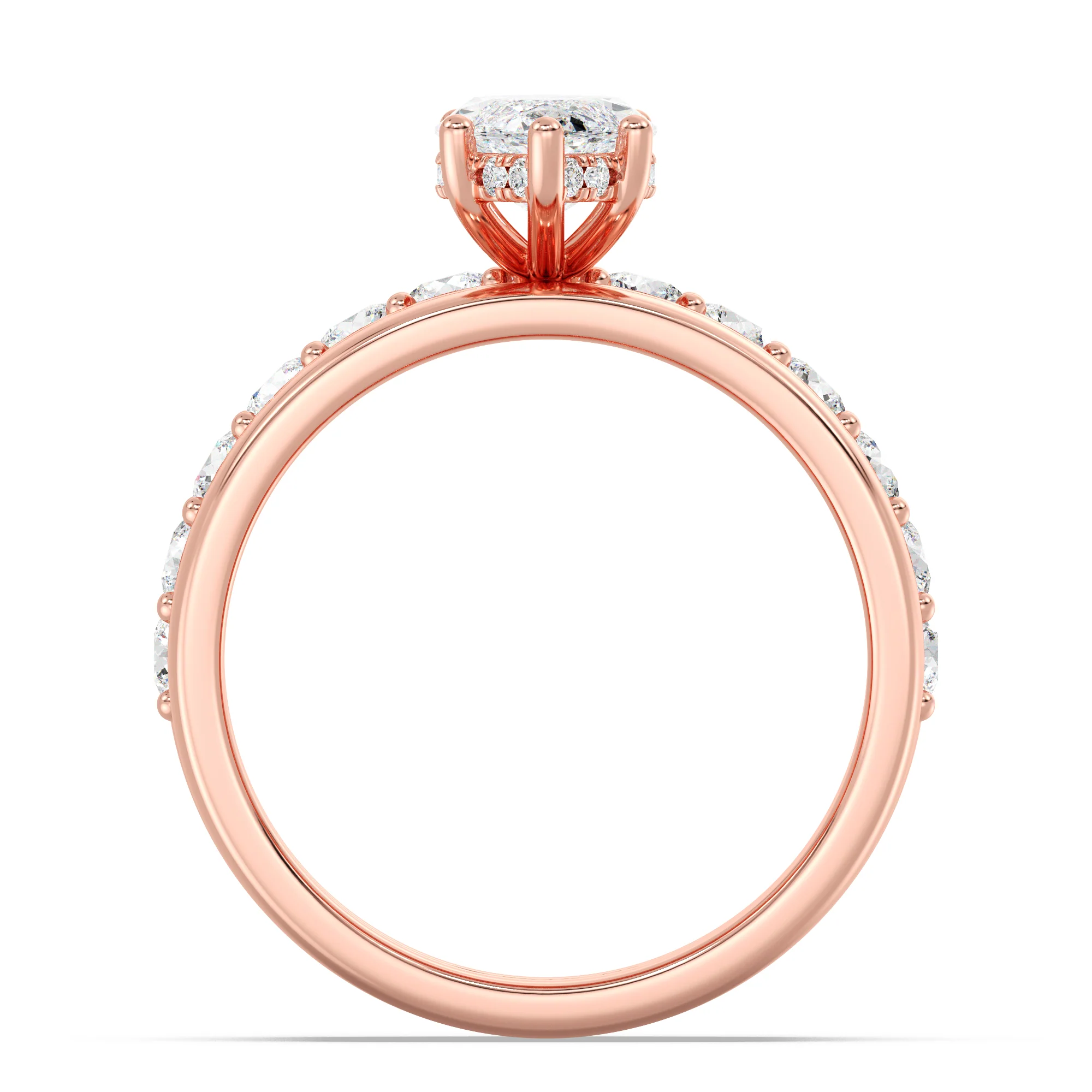 2 Carat Marquise Cut Lab Grown Diamond Engagement Trio Ring Set in 18K Gold - Image 9