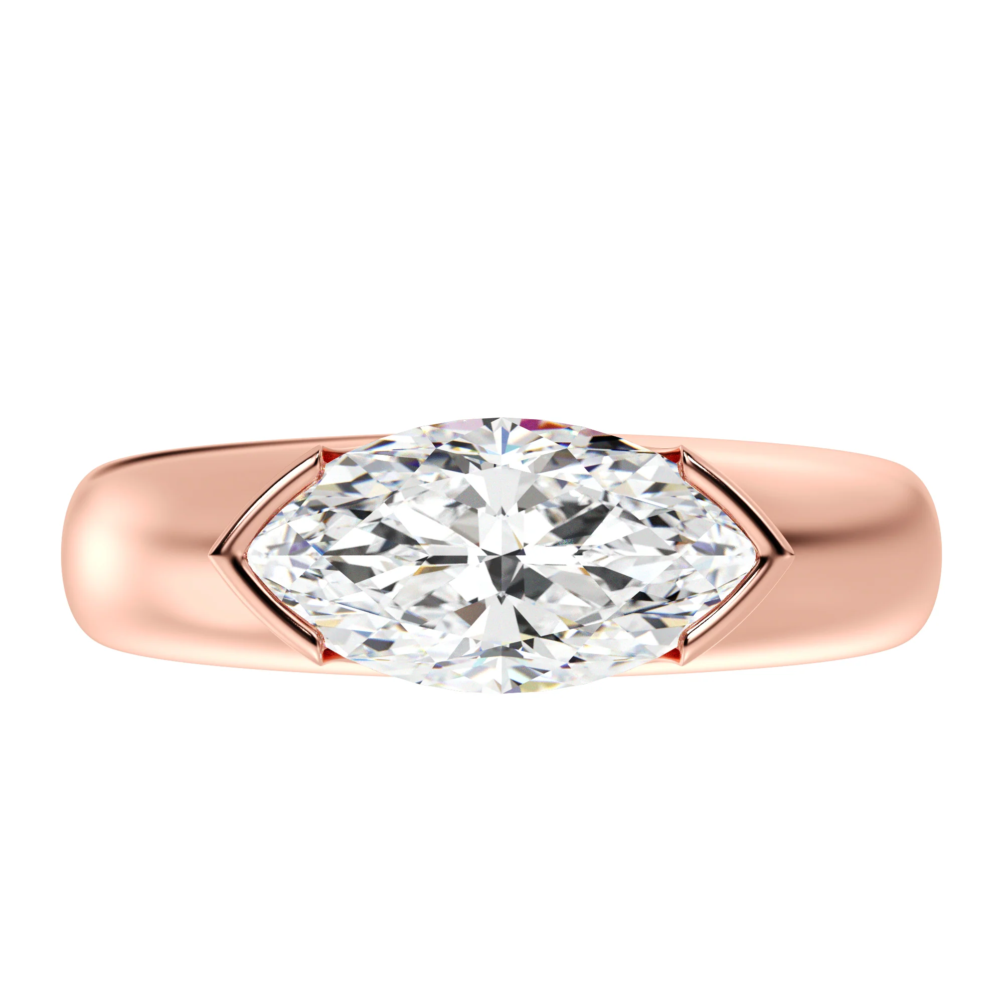 2 Carat Marquise Cut Lab Grown Diamond Solitaire Ring in 18K Gold - Image 8