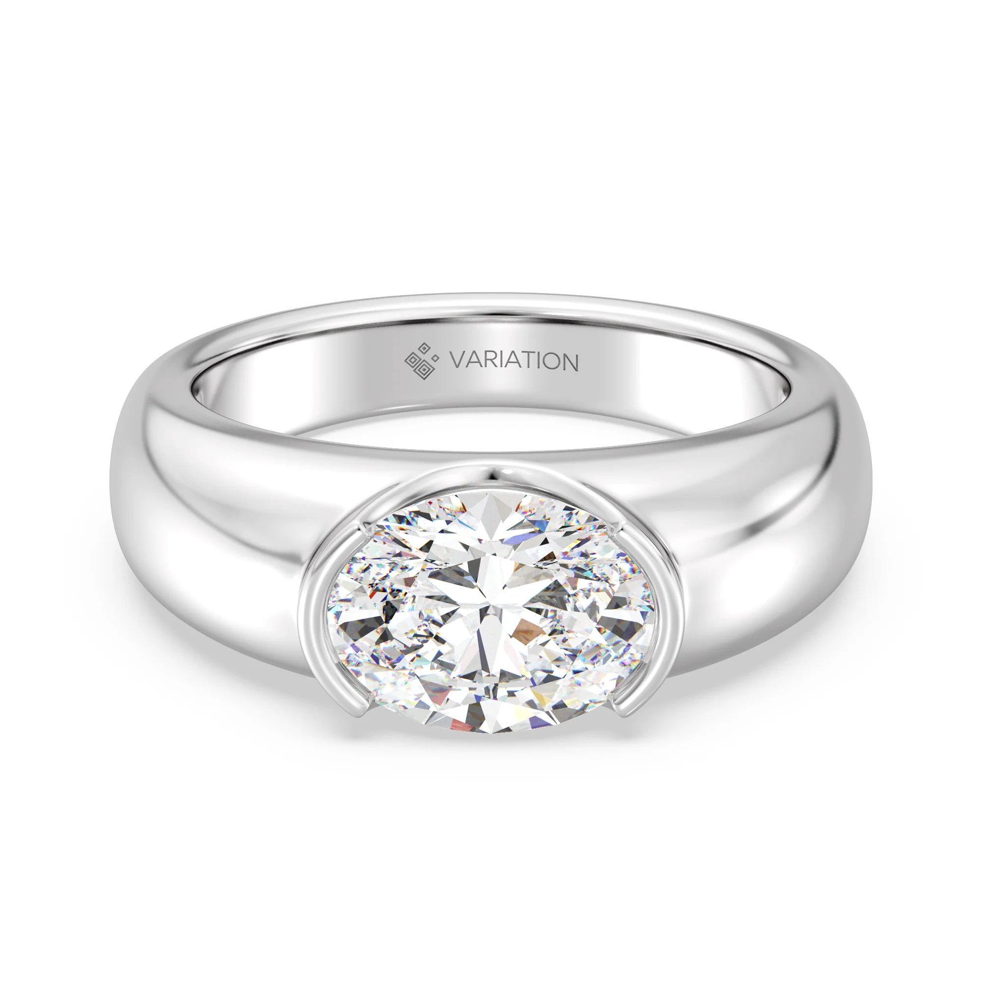 2 Carat Oval Cut Lab Grown Diamond Bezel Set Solitaire Ring in 18K Gold - Image 11