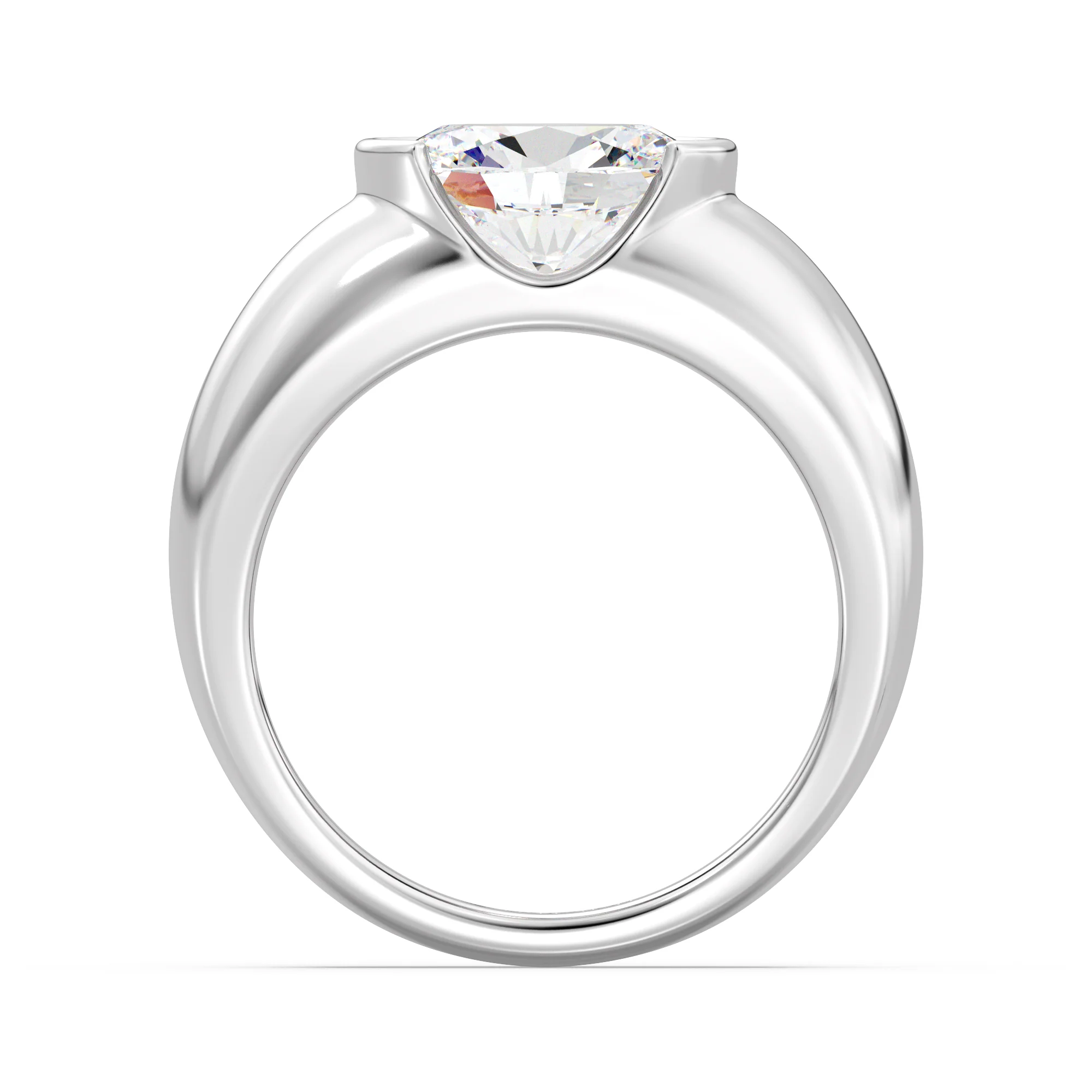 2 Carat Oval Cut Lab Grown Diamond Bezel Set Solitaire Ring in 18K Gold - Image 14