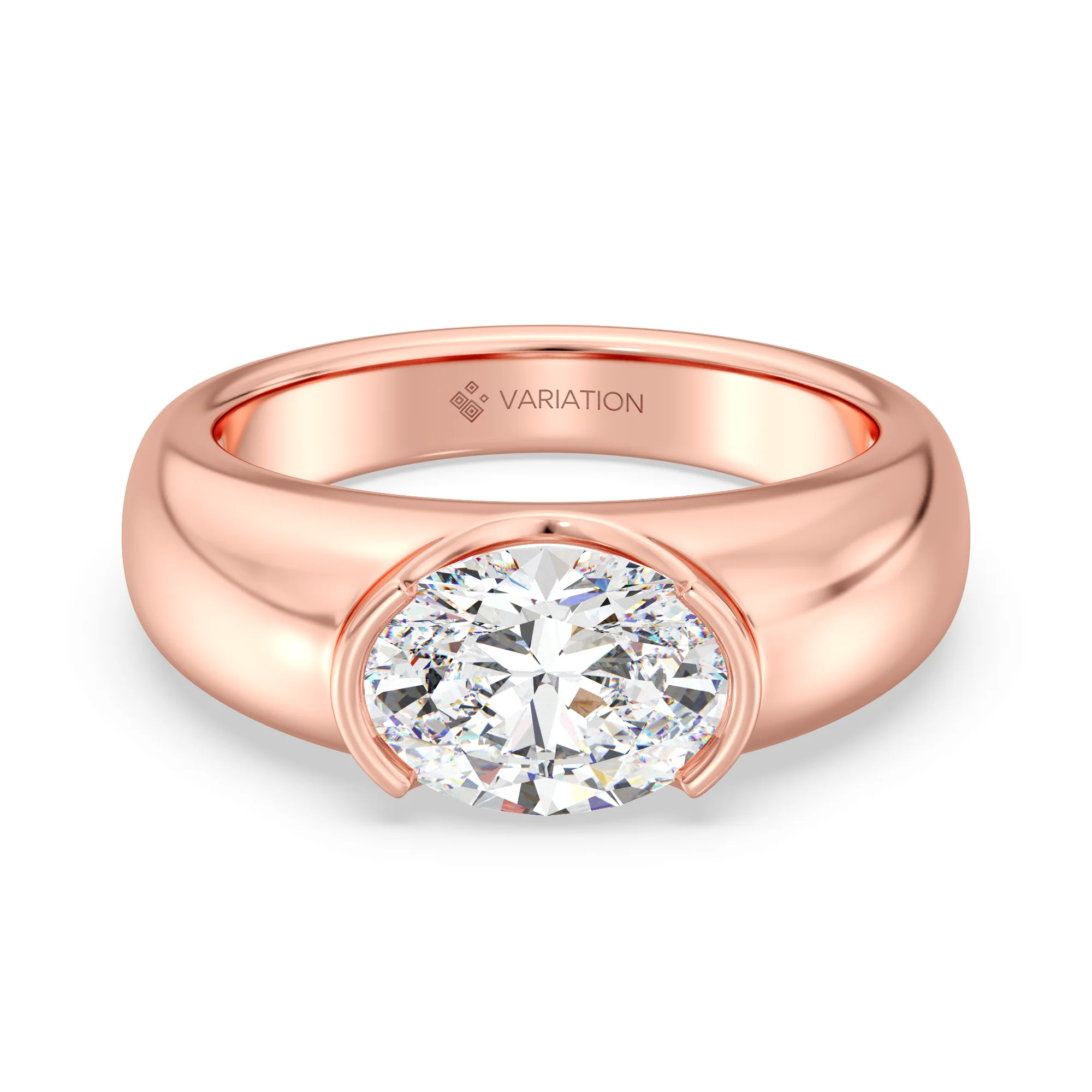 2 Carat Oval Cut Lab Grown Diamond Bezel Set Solitaire Ring in 18K Gold - Image 6