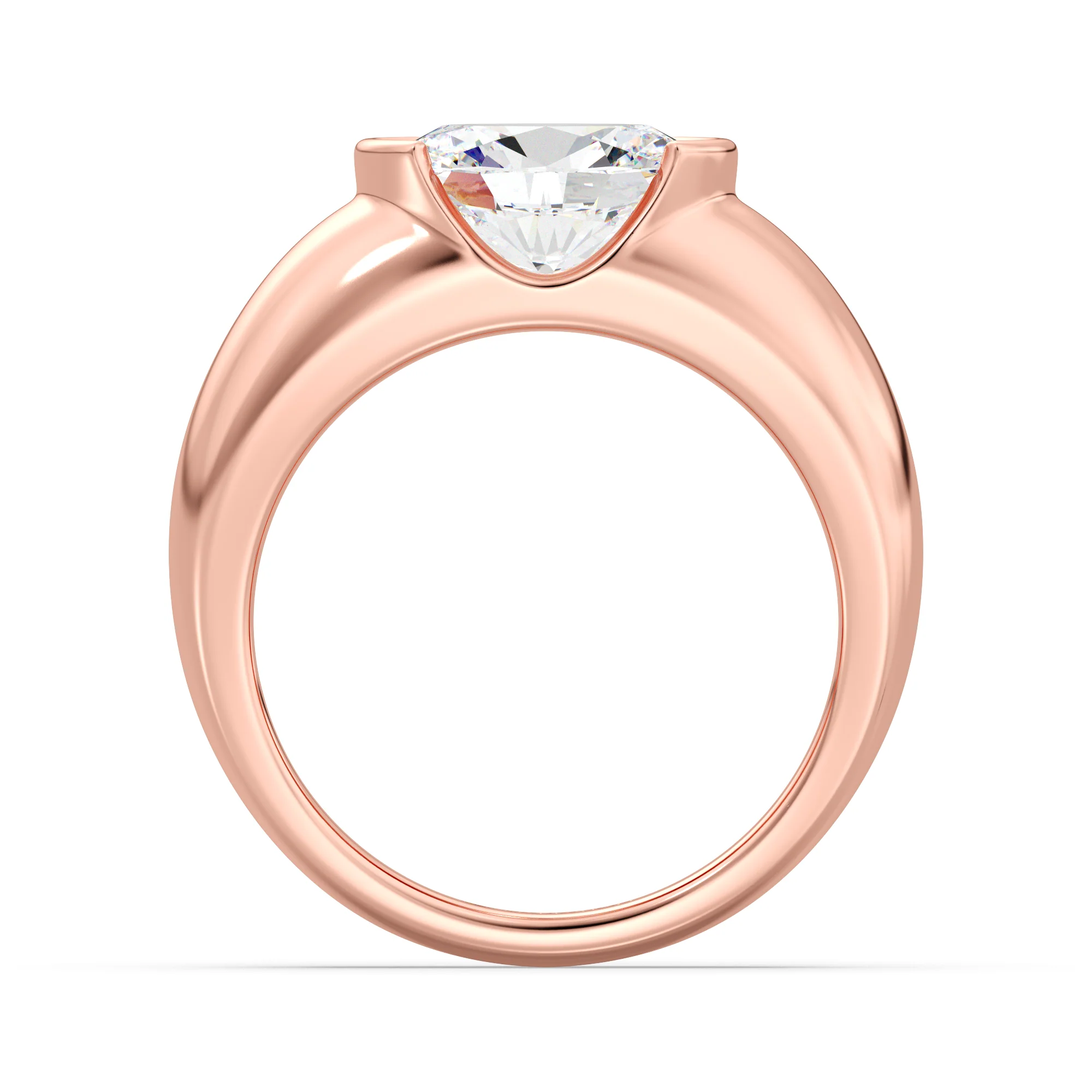 2 Carat Oval Cut Lab Grown Diamond Bezel Set Solitaire Ring in 18K Gold - Image 9