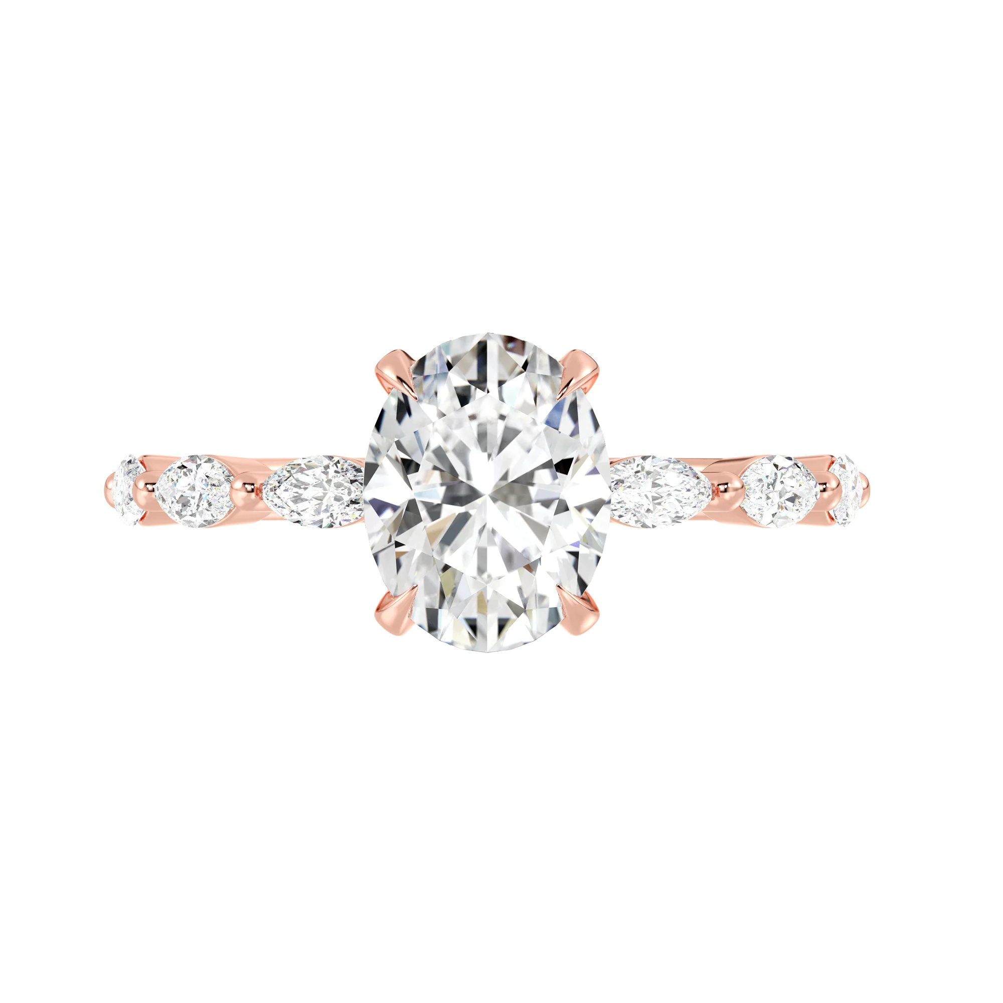2 Carat Oval Cut Lab Grown Diamond Engagement Ring with Hidden Halo in 18K Gold - Image 10