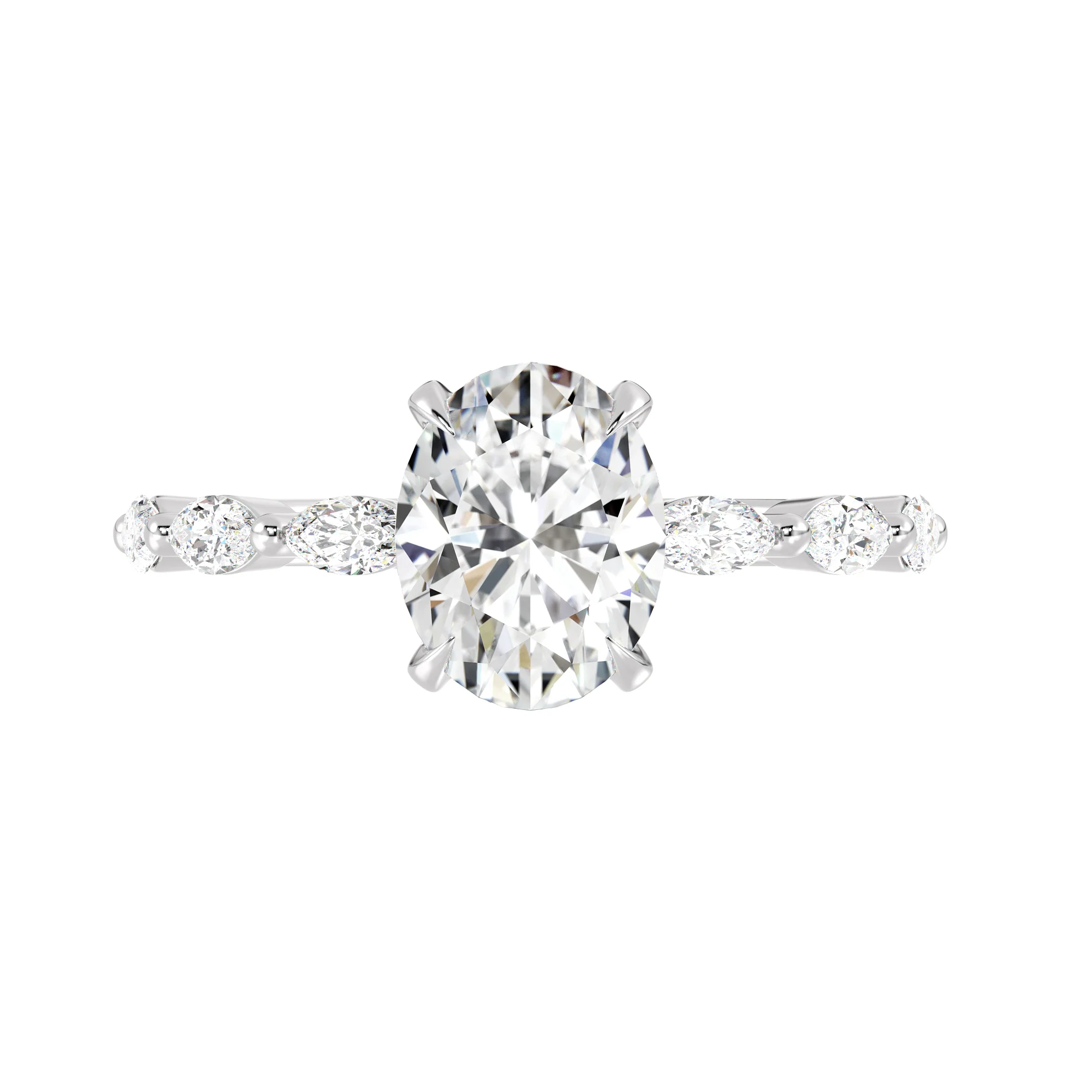 2 Carat Oval Cut Lab Grown Diamond Engagement Ring with Hidden Halo in 18K Gold - Image 13