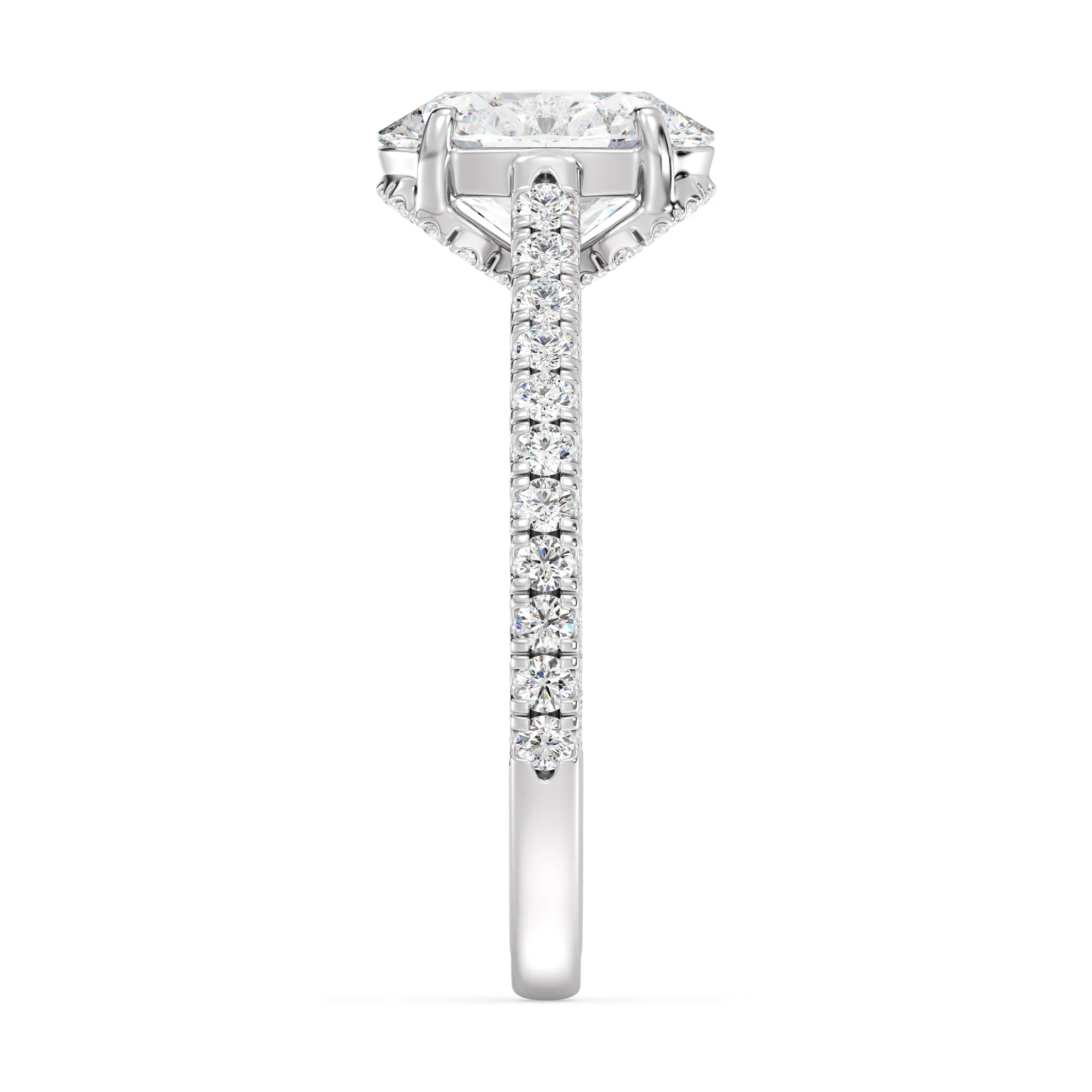 2 Carat Oval Cut Lab Grown Diamond Engagement Ring with Hidden Halo in 18K Gold - Image 14