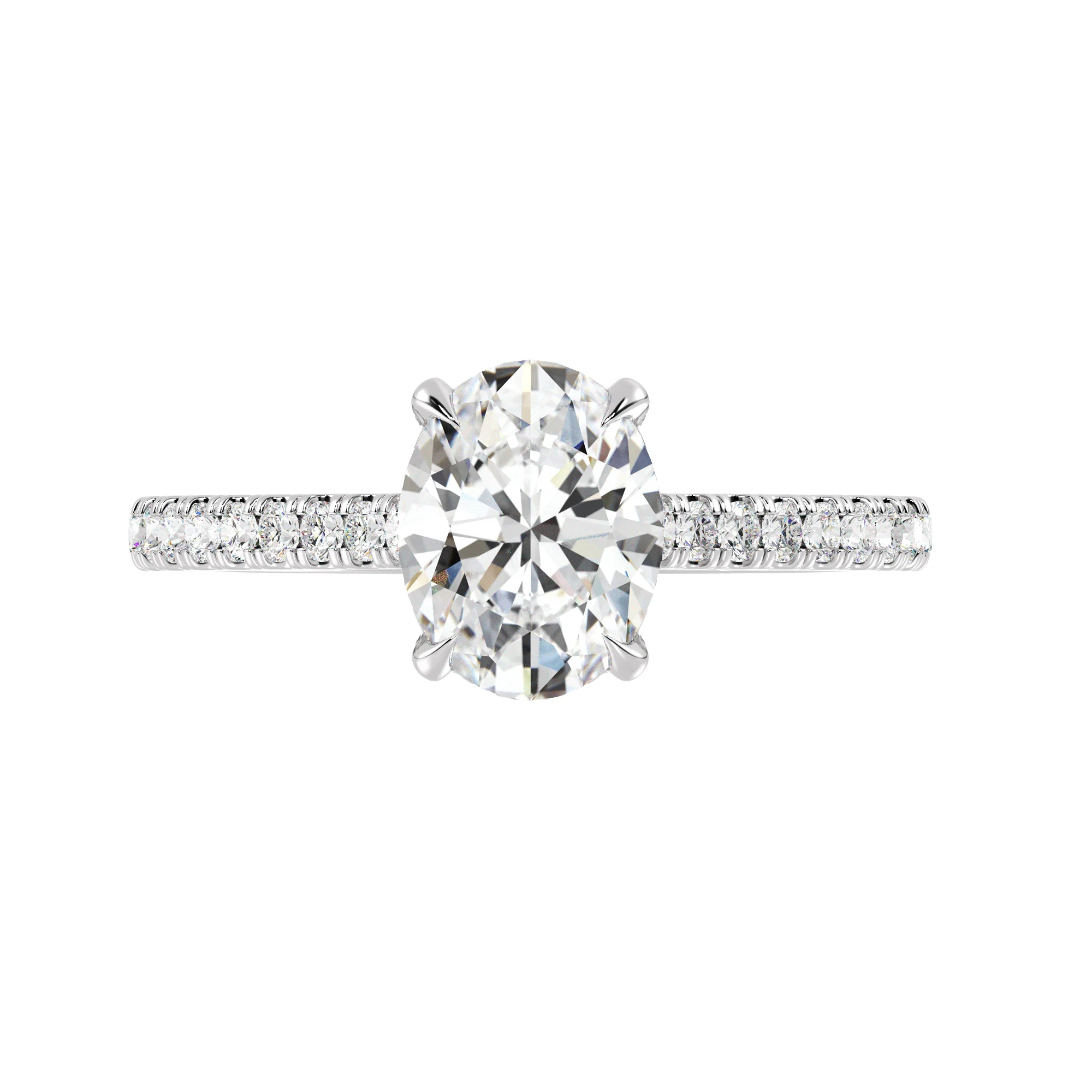 2 Carat Oval Cut Lab Grown Diamond Engagement Ring with Hidden Halo in 18K Gold - Image 14