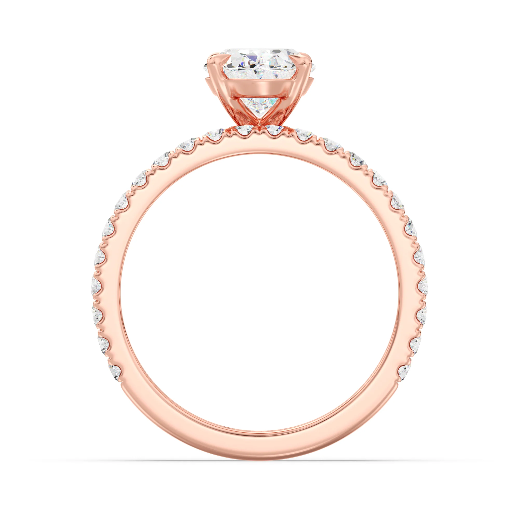 2 Carat Oval Cut Lab Grown Diamond Engagement Ring with Wedding Band Set in 18K Gold - Image 10