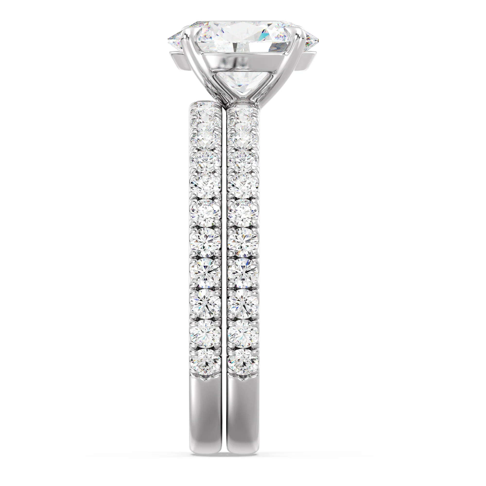 2 Carat Oval Cut Lab Grown Diamond Engagement Ring with Wedding Band Set in 18K Gold - Image 15