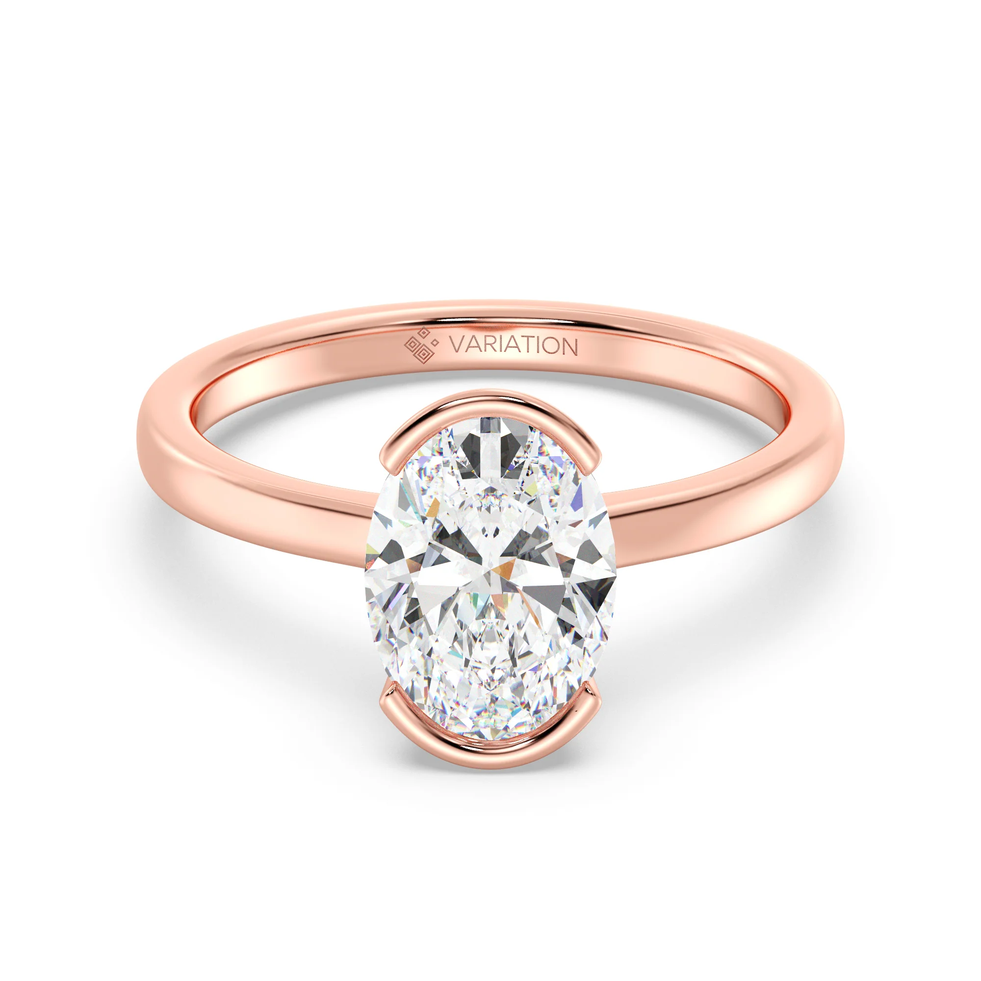 2 Carat Oval Cut Lab Grown Diamond Solitaire Ring in 18K Gold - Image 5