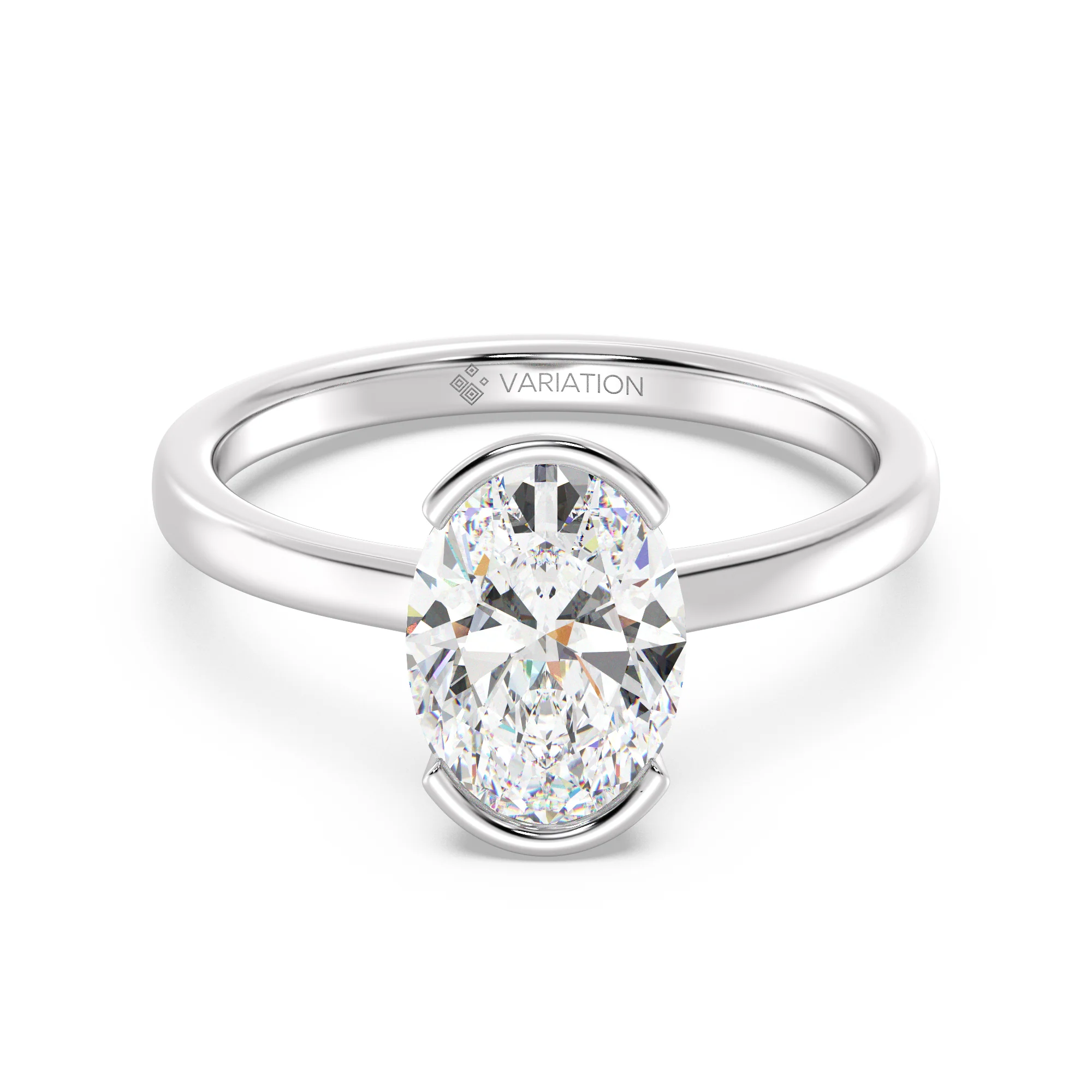 2 Carat Oval Cut Lab Grown Diamond Solitaire Ring in 18K Gold - Image 9