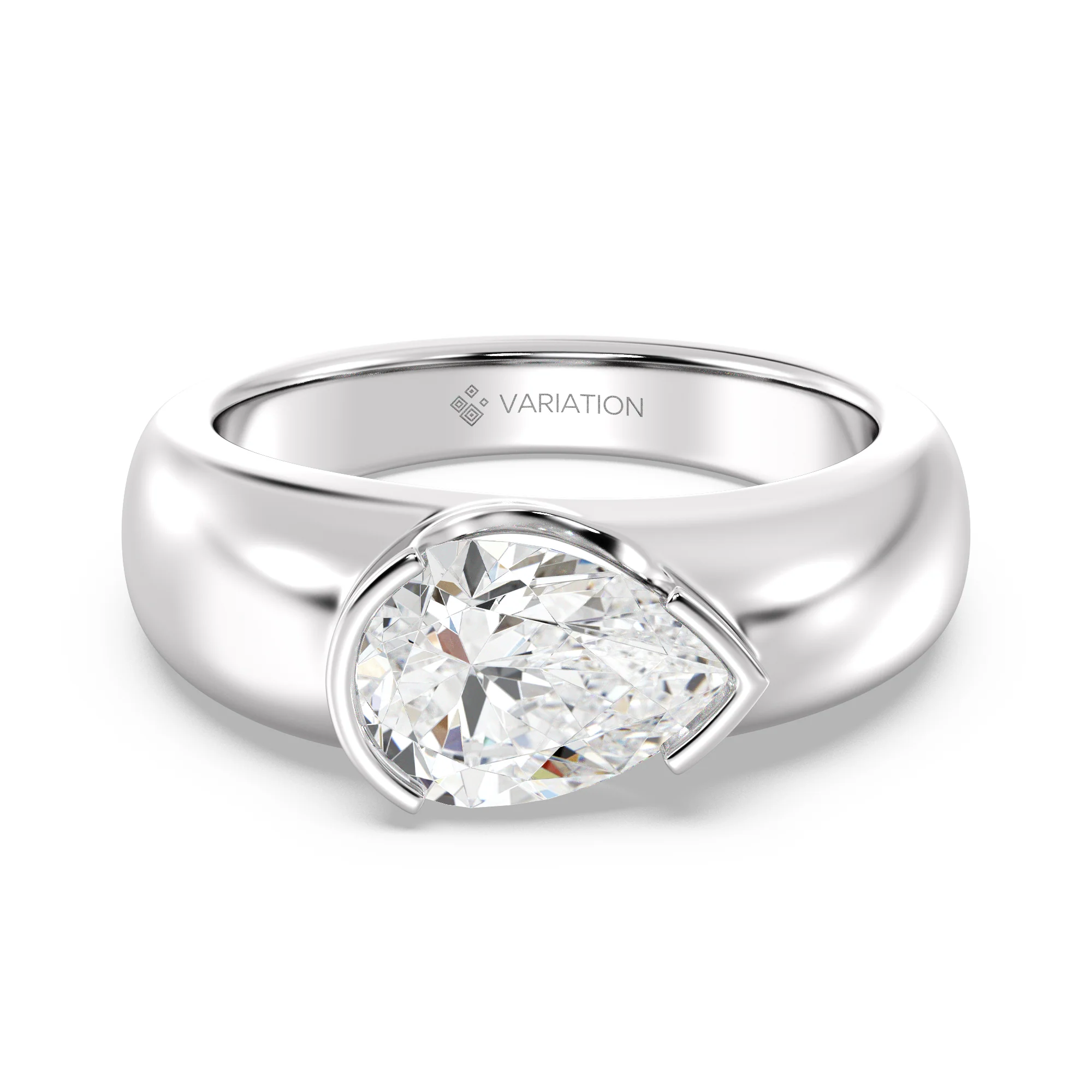 2 Carat Pear Cut Lab Grown Diamond Solitaire Ring in 18K Gold - Image 11