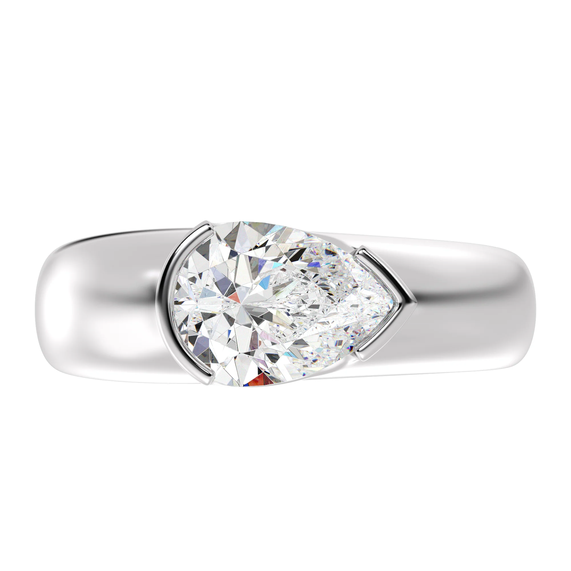2 Carat Pear Cut Lab Grown Diamond Solitaire Ring in 18K Gold - Image 13
