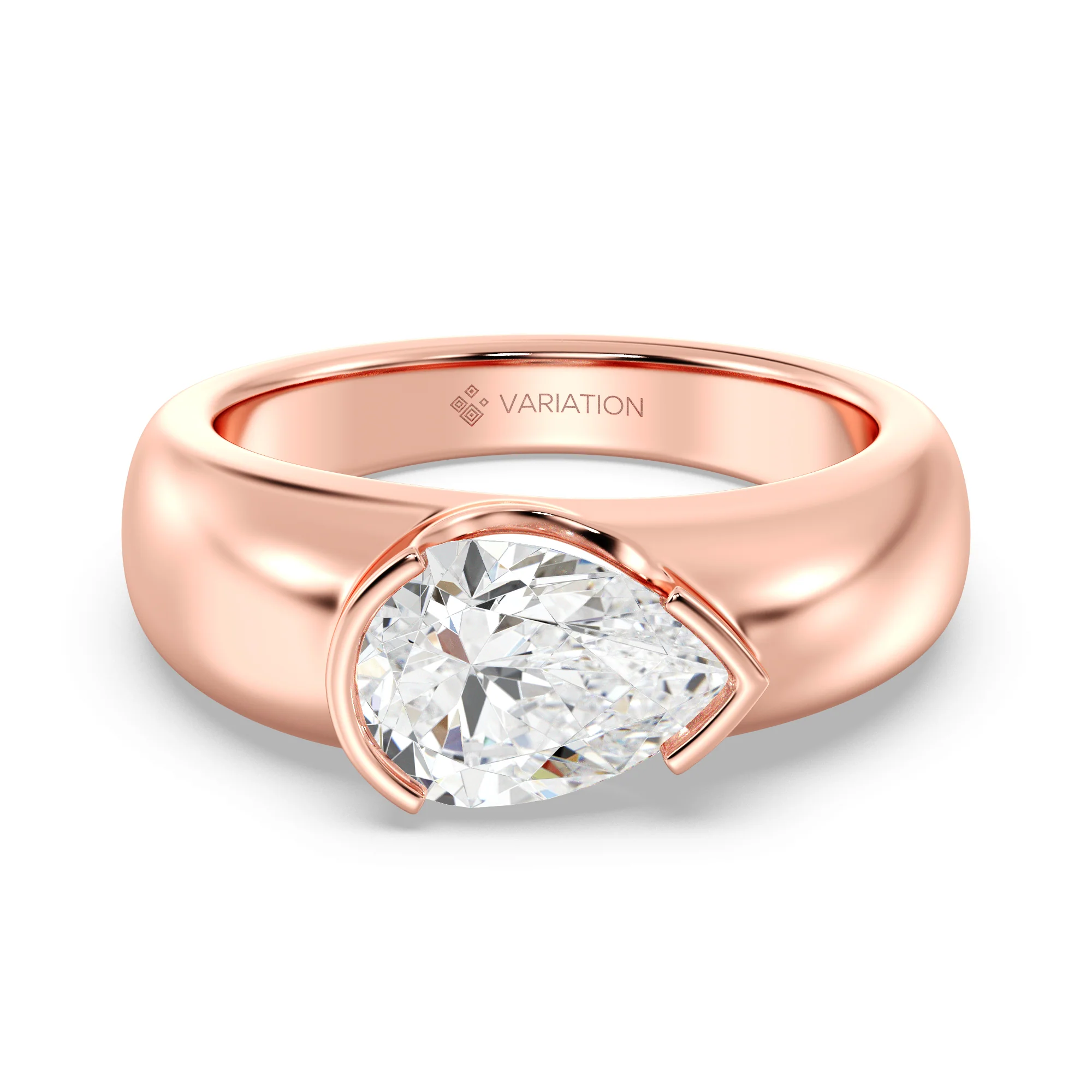 2 Carat Pear Cut Lab Grown Diamond Solitaire Ring in 18K Gold - Image 6