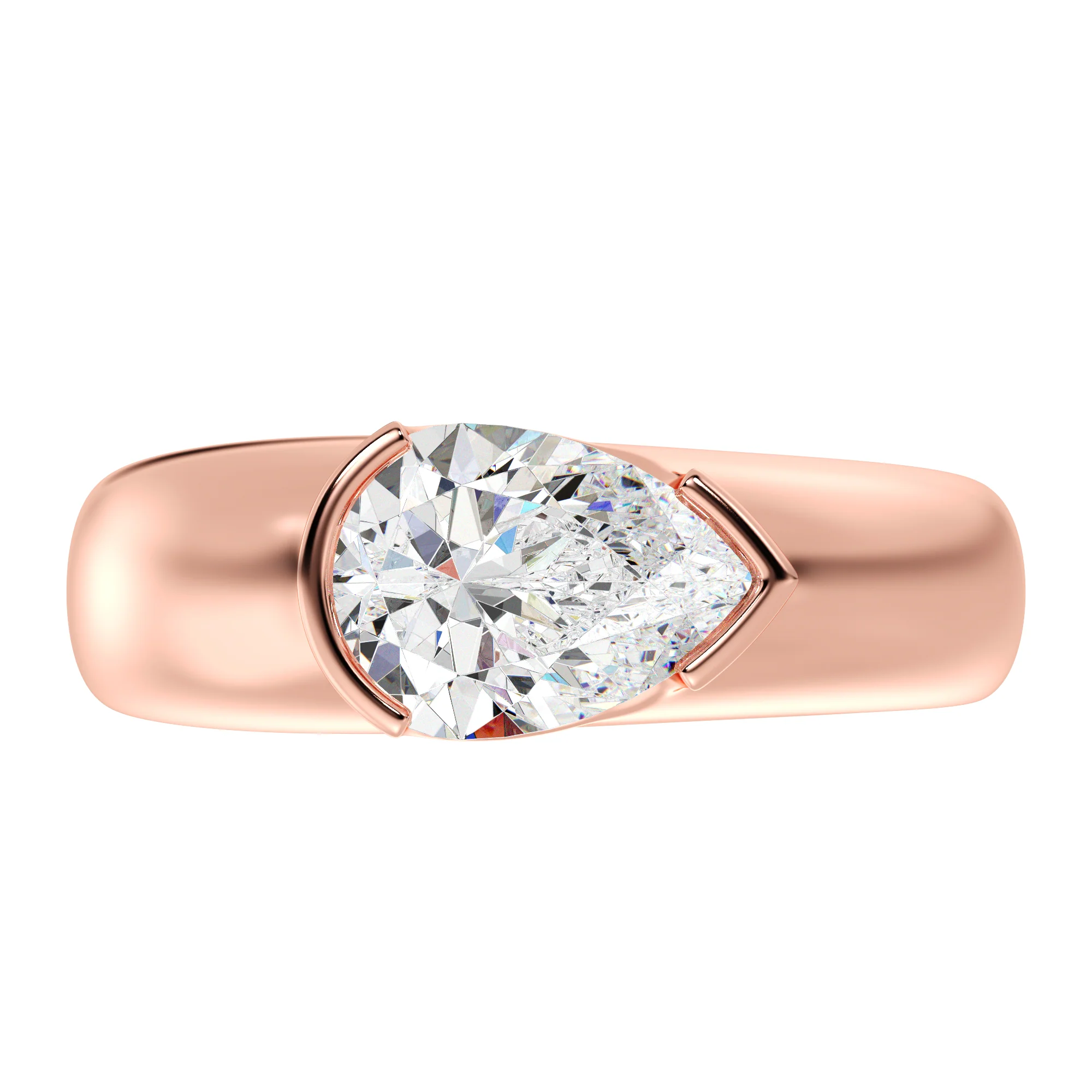 2 Carat Pear Cut Lab Grown Diamond Solitaire Ring in 18K Gold - Image 8