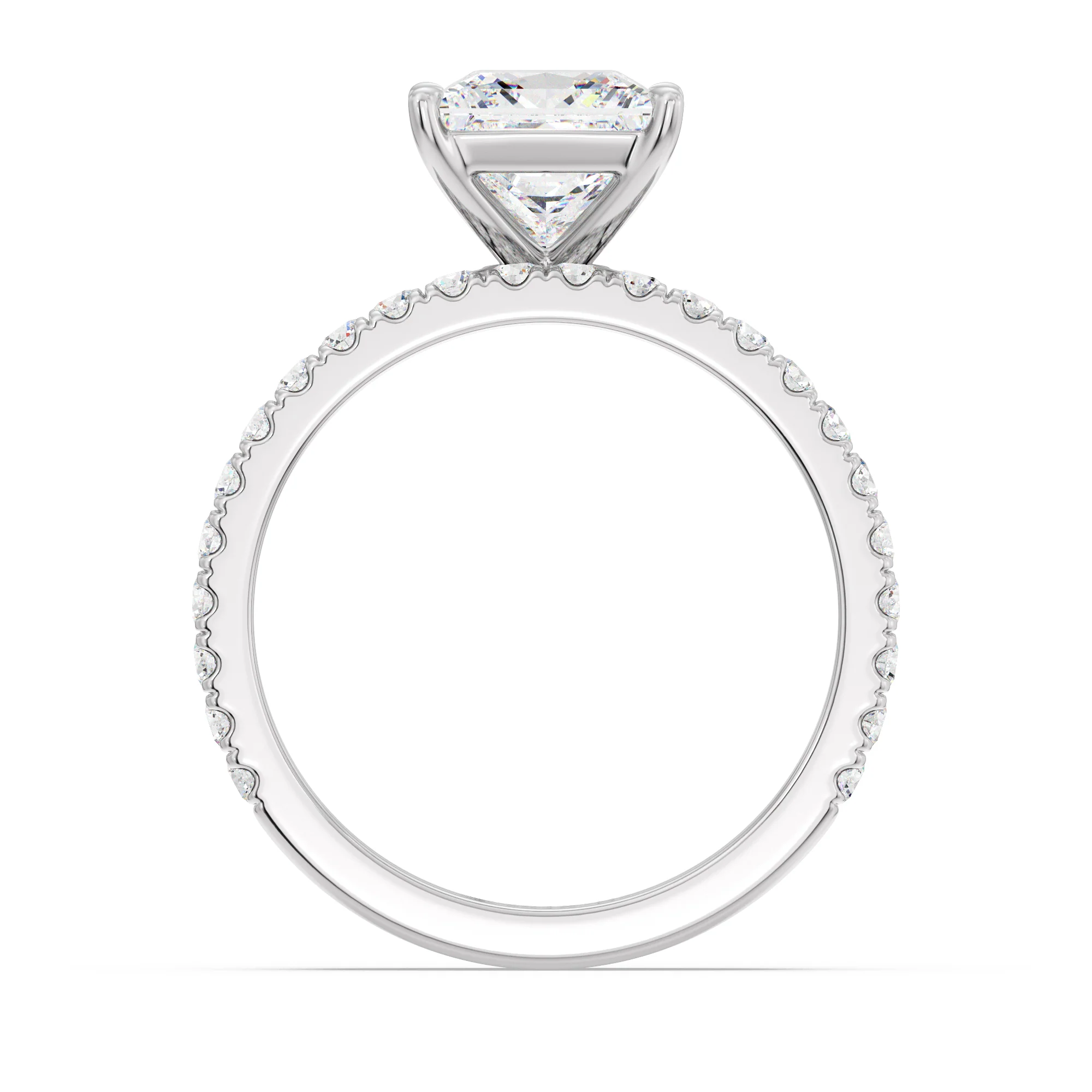 2 Carat Princess Cut Lab Grown Diamond Engagement Ring with Wedding Band Set in 18K Gold - Image 13