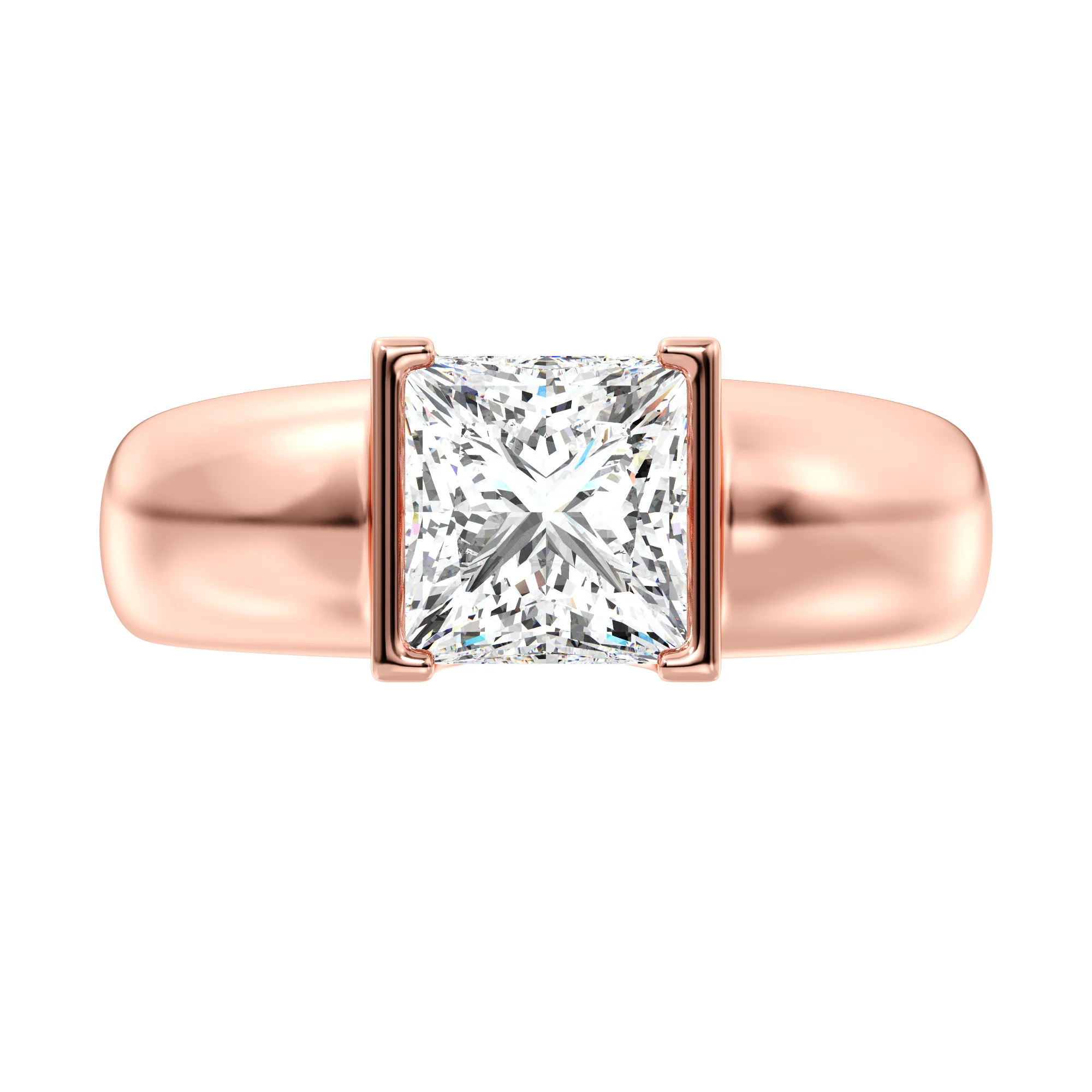 2 Carat Princess Cut Lab Grown Diamond Solitaire Ring in 18K Gold - Image 8