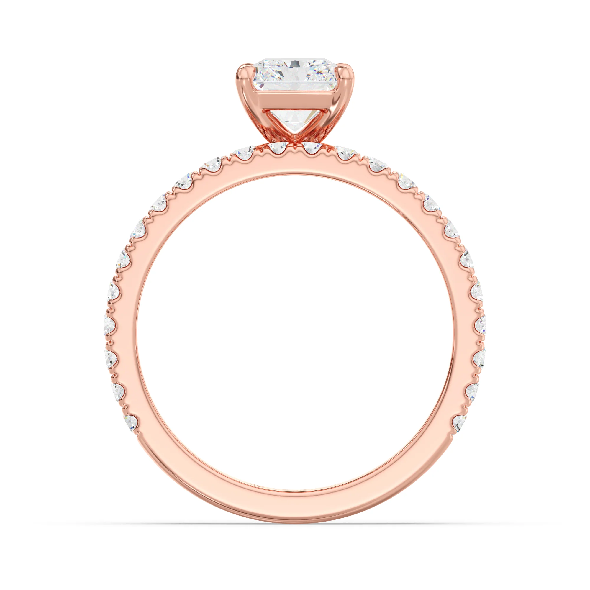 2 Carat Radiant Cut Lab Grown Diamond Engagement Ring with Wedding Band Set in 18K Gold - Image 10